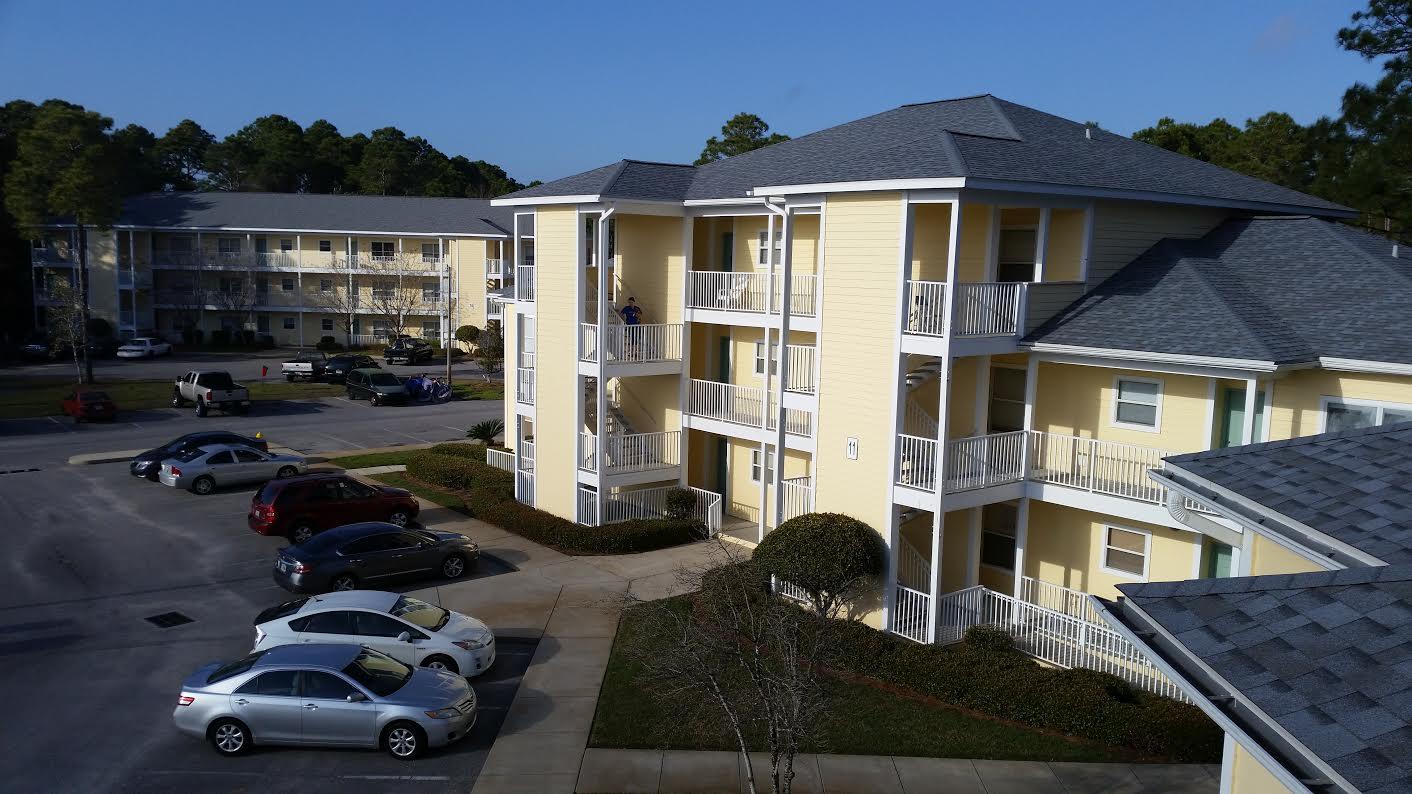Cute condo conveniently located near The Grand Blvd and Silver Sands Outlet mall, as well as the Secret Heart Hospital, Publix Shopping Center, and many upscale restaurants. The unit offers a split bedroom floor plan with 2 full bath. The kitchen open to the living room and nice size inside laundry room. There is also a nice screened in balcony over looking the pool and outside storage. Point of View complex has a community pool.