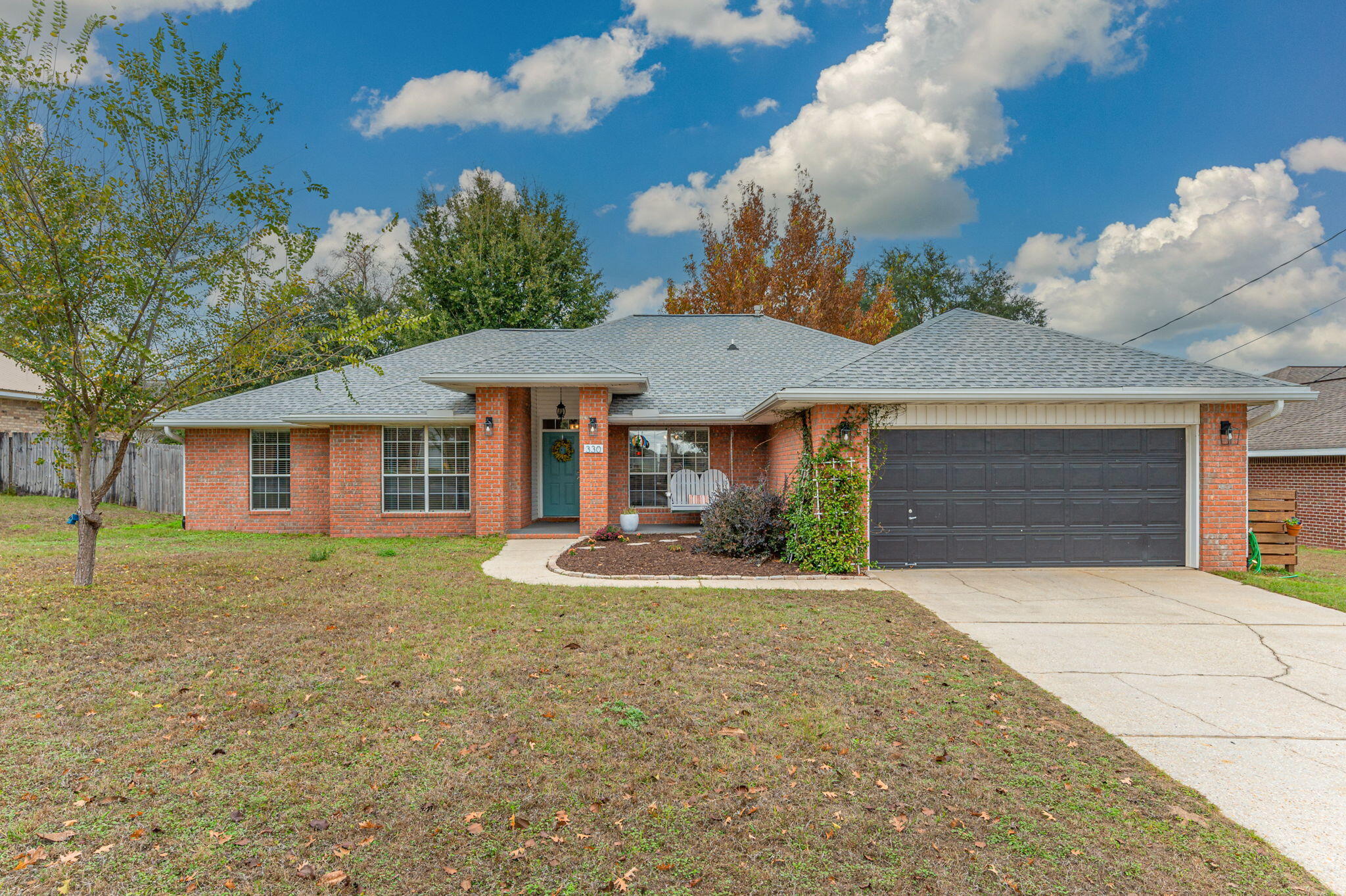 This 4 bedroom plus study that could be used as a 5th bedroom offers a semi open floorplan with so much to offer and it is located south of I-10.  .  It has an updated kitchen with white quartz counters, newer roof, vaulted ceilings, formal dining area, bench seat in breakfast area, oversize master with built ins, black quartz counters in bathrooms, spacious flat backyard, and a lemon tree perfect for making fresh squeezed lemonade!  New Carpet being installed Jan 23 and play set stays