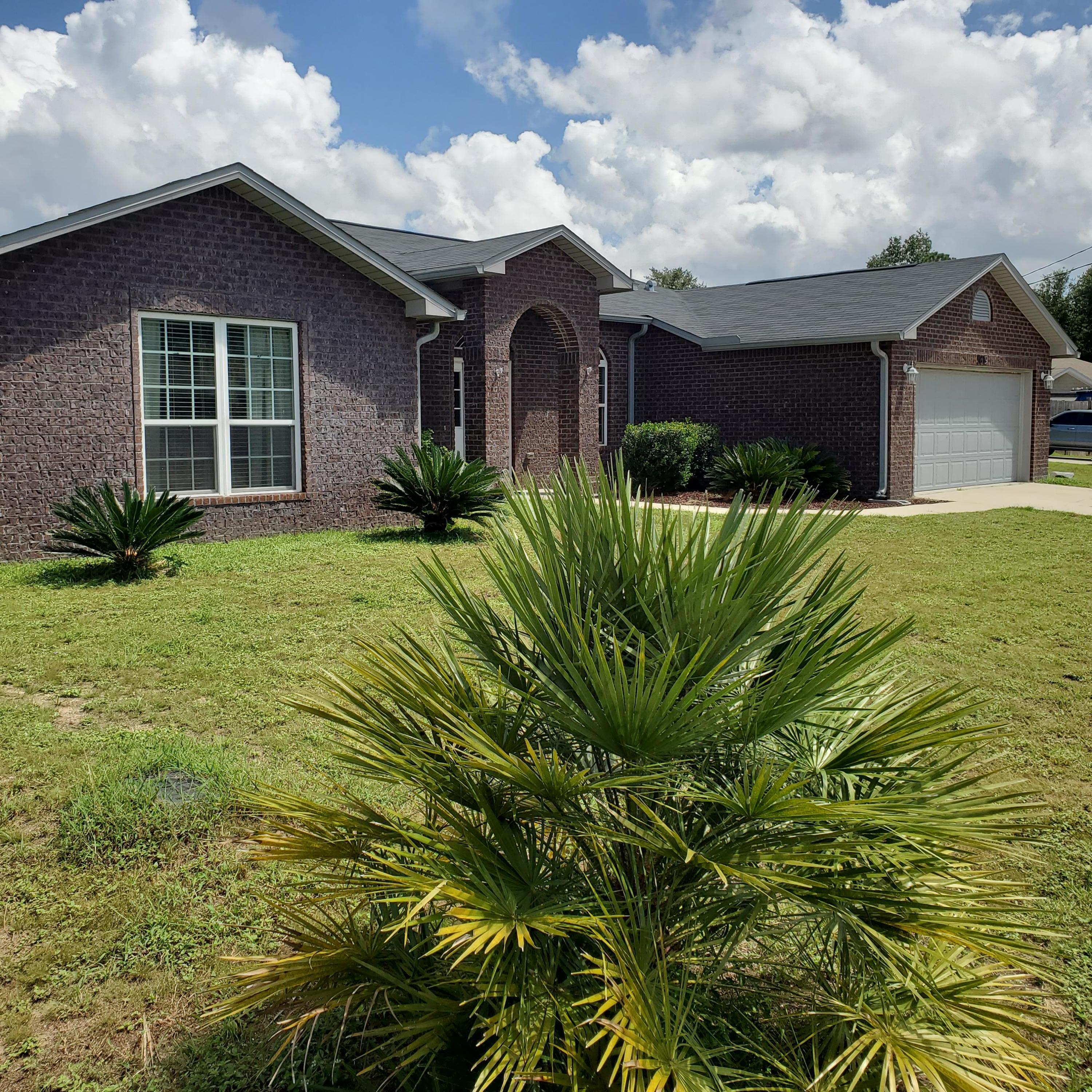 Remarks: Newer all brick home in North Crestview situated on .38 acres. This 4 bed, 2 bath home has a formal dining room & den option. Freshly painted in living areas The kitchen has , large pantry, center island, custom breakfast bar & is larger than others. Fully equipped with Whirlpool s/steel  appliances, a smooth top range with double oven, microwave, D/W & upgraded refrigerator. Granite counter tops & tile flooring in kitchen, baths & laundry room,ceiling fans in living room & all beds. The 2-car garage with opener, attic storage space with pull down stairs. Side yard is big enough for a boat or trailer and driveway will hold 4 cars. Lot is located on a cul-de-sac. Above ground pool awaits you in sunny Florida. take a look, occupied but easy to show. Owner to handle dogs. See notes