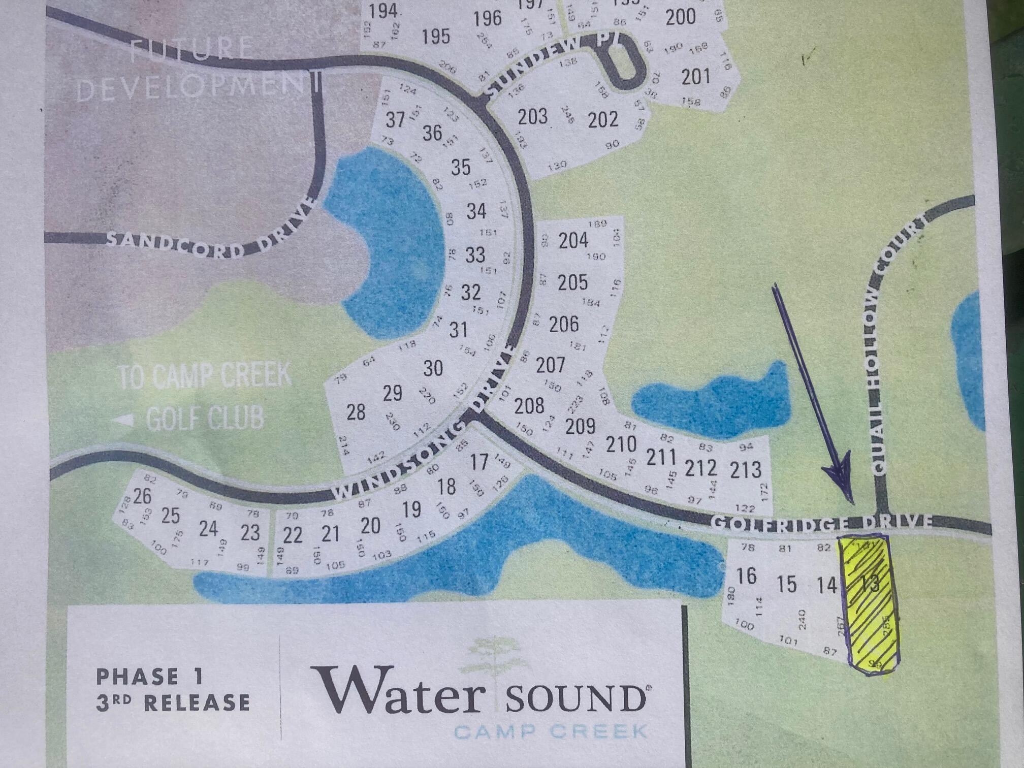 Located in the Watersound Camp Creek neighborhood. This is one of the largest lots in the subdivision  - just over .6 acres
Enjoy access to the new community center, pools, tennis courts and wellness center