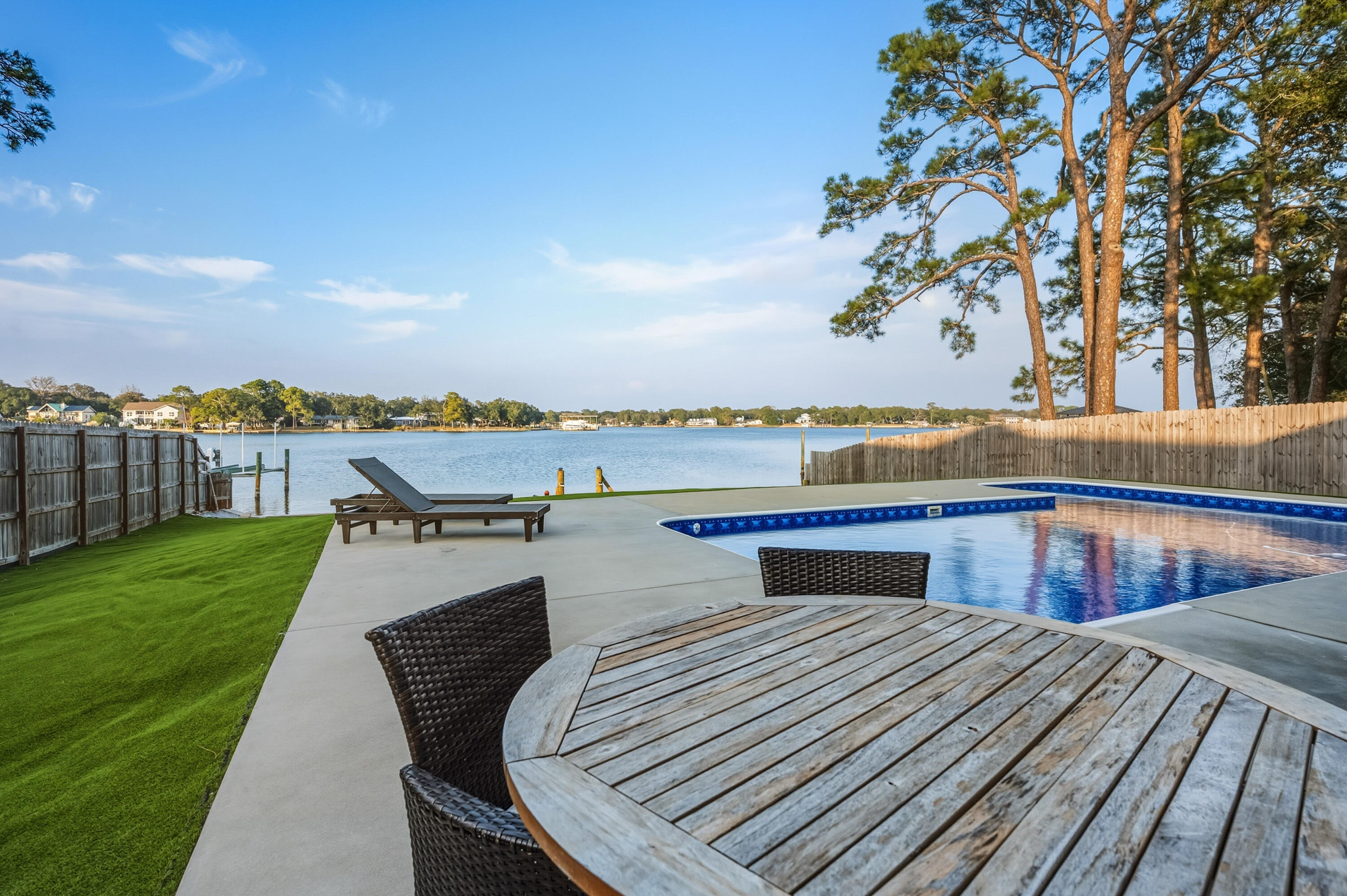 Waterfront luxury meets brand-new construction at 223 Girard Avenue NW in Fort Walton Beach. This newly built home offers the rare opportunity to own a modern residence directly on the water, designed for both comfort and coastal living. Enjoy serene views, gentle breezes, and direct water access right from your backyard—perfect for boating, kayaking, or relaxing at sunset. With fresh construction, contemporary finishes, and thoughtful design throughout, this home delivers peace of mind and style. A true waterfront retreat just minutes from beaches, shopping, and dining.
This 5 bedroom home offers all that waterfront living has to offer, private pool, open deck, covered patio, covered porch and no HOA.
Schedule your showing today.