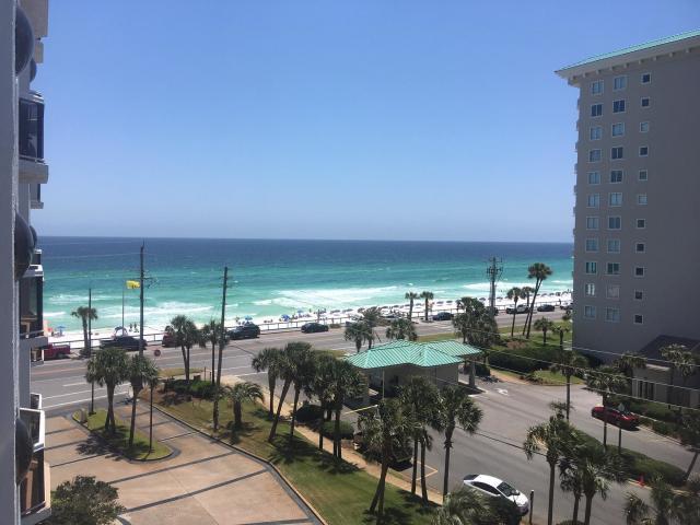 Take in the great beach view from your private balcony of this lovely condo. Easy beach access via the sky bridge. Many great amenities include, pool , tennis, covered parking, and fabulous onsite restaurant. Fully furnished, remodeled master bath, new high quality drapery , new bed and sleeper sofa. Ready for you to start making family vacation memories or cash in on rentals, $31,234 gross rent for 2019.  Located on the Scenic 98 bike path, many great bars, restaurants, and family attractions nearby. Destin Surfside is so well built it's a designated hurricane shelter. Buyer to verify all information.