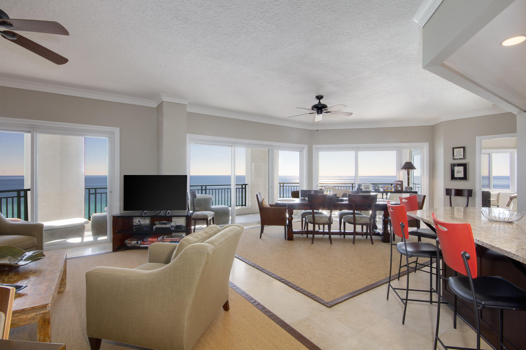 Incredible, 14th floor east corner beachfront resort condo. The interior is beautifully remodeled in a modern contemporary style and offers private balconies off of 3 bedrooms and beach views from almost every room. Enjoy a large living/dining combo with raised ceilings, crown molding, wall to wall sliders leading to the 31' balcony. The kitchen is a focal point with granite counters, rich mahogany cabinets, and state of the art appliances including a see-through fridge, smooth top stove & range, and 2-drawer dishwasher. Finding a 4 bedroom like this is a rare gem. Southwinds III is a gated, community that is rental restricted offering Tesla charging station & golf cart parking. Enjoy the private, deeded beach access, covered garage parking, and private pool just for owners & their guests Offered furnished excluding: all art and personal effects, copper game table, tobacco leaf coffee table in living room, lamps in master bedroom, 2 metal chests in foyer, and giraffe lamp in 2nd guest bedroom.
As an introduction to the Sandestin lifestyle, we invite our new owners to explore some of the amenities that make Sandestin special. The listing brokerage and seller(s) are presenting the buyer(s) of this property with a golf foursome at one of our three championship courses, an introductory membership at the unrivaled Burnt Pine Golf Club, one spa service up to $100 in value, and (2) 90-minute rounds of court time at Sandestin Tennis.
Sandestin Golf and Beach Resort is a major destination for all seasons and all ages, and has been named the #1 resort on Florida's Emerald Coast. This magical resort spanning over 2,000 acres is comprised of over 70 unique neighborhoods of condominiums, villas, town homes, and estates. The resort features miles of sandy white beaches and pristine bay front, four championship golf courses, a world-class tennis center with 15 courts, 4 resort swimming pools (and 15 private neighborhood pools), a 113-slip marina, a fully equipped and professionally staffed fitness center and spa, meeting spaces and The Village of Baytowne Wharf, a charming pedestrian village with events, shopping, dining, family entertainment and nightlife. For true golf cart community living, Grand Boulevard is just outside the resort gates and provides access to additional shopping, dining and entertainment â€“ all without traveling on Hwy. 98.  Come to Play, Stay for Life!