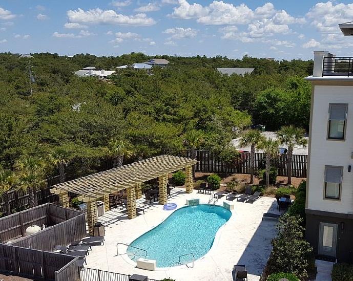 This beautiful Thirty Blue townhouse is located in the naturally developed community of Blue Mountain Beach. Featuring over 2,400 sf, 4 bedrooms, 4 full bathrooms, 3 floors, 1 roof-top terrace peaking the ocean, 2 living rooms (1st floor has quality pool table), parking for 2-3 cars right outside the door, beach access just 1 block away, community pool with commercial grade grill and refrigerator. Being offered fully furnished and move-in ready (can rent unfurnished for the right opportunity). Just 1 neighbor next door so pretty private/quiet in the off-season. Don't miss this rare opportunity! Thirty Blu is within walking distance to all that 30A has to offer! Including beautiful white sand beaches, restaurants, bike shop, health store, gas station, just a 2-mile drive to Grayton Beach and Gulf Place or a 4-mile drive to Watercolor and Seaside. Publix and Wal-Mart are also within a very short drive for your grocery needs and For The Health Of It (Organic market) is just across the street.