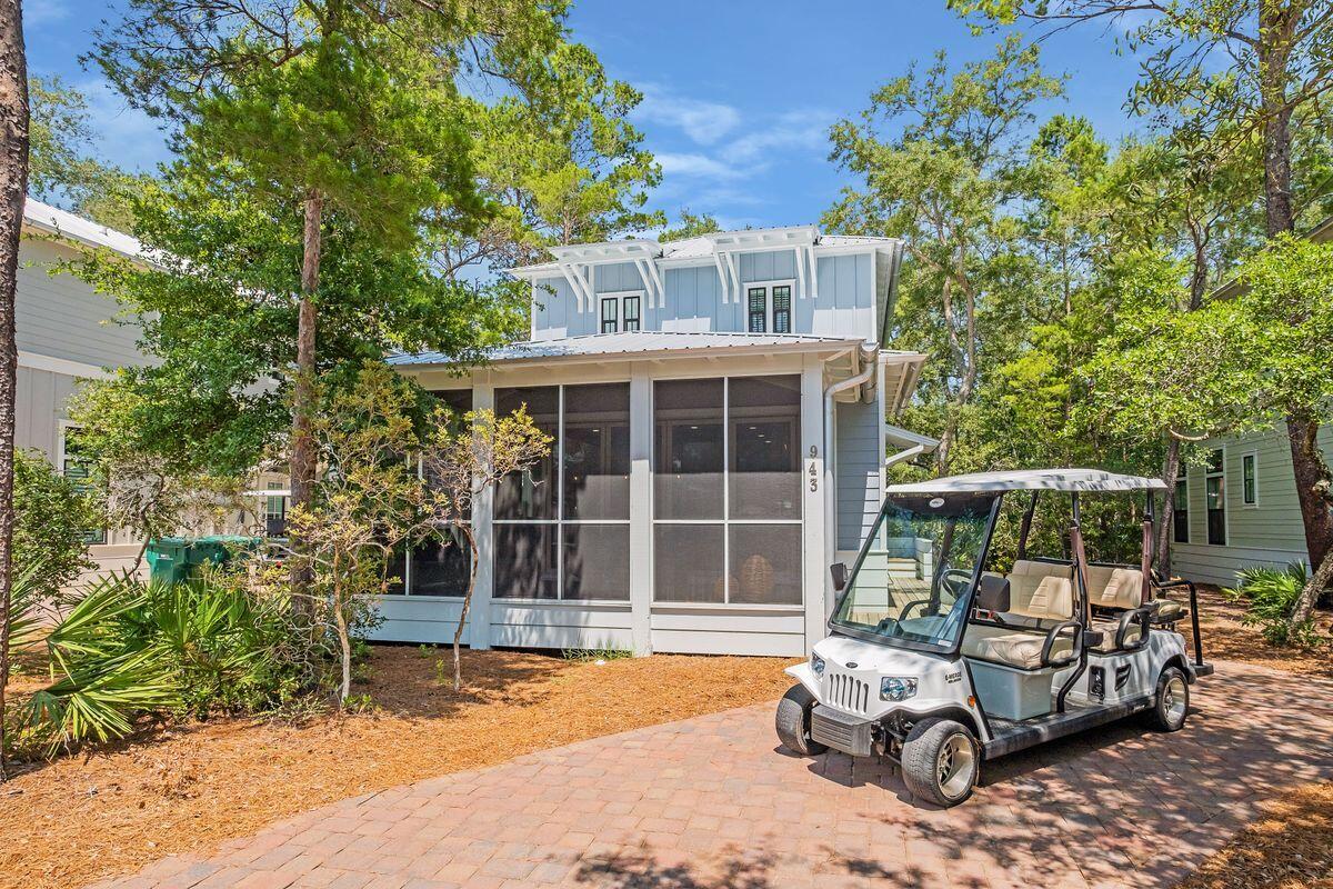 This bright and spacious beach house on 30A has many positives including its coveted location. It's just a hop from the beautifully maintained neighborhood lagoon pool. The home itself has ample space for welcoming up to 11 guests with three well-planned bedrooms and a built-in bunk area. The large living space is designed for entertaining, family meals or cozy evenings watching TV. Note the gleaming hardwood floors that add natural warmth to the bright open living area. The fully equipped kitchen shows off its white custom cabinetry with stainless steel appliances, feature tile backsplash and a lengthy breakfast bar. Fix drinks and snacks before heading out through the fully opening doors to the shady screened deck. It's a peaceful haven for reading and relaxing. This low-maintenance home is move-in ready with tasteful furnishings included in the sale. With deeded beach access, it's a smart choice as a second home or an investment property. Ride bicycles or a golf cart to local shops and amenities. It's a healthy way to enjoy an outdoor lifestyle in the fresh sea air. Rosemary Beach and Alys Beach are within easy reach and are known for their boutique shopping, alfresco dining and live entertainment.