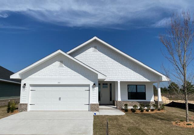 Limited time offer:   4.99% fixed rate financing (FHA/VA) + up to $10K flex money + builder pays most closing costs with a preferred lender.

The Bluffs at Lafayette, 20 minutes to S. Walton beaches or 15 min N. to DeFuniak Springs shopping.  Popular Craftsman 4 BR/2 BA home with full brick and Hardiboard siding in gables. Cathedral ceiling main living area, minimum 9' ceilings throughout, 8' entry doors, quartz countertops + LVP flooring throughout; no carpet.  Master Bed has a lg walk-in closet. M.Bath has separate Garden tub & shower, undermount sinks + dual vanities. Fully sodded yard with sprinkler system w/well & pump, garage opener, attic pull down stairs.