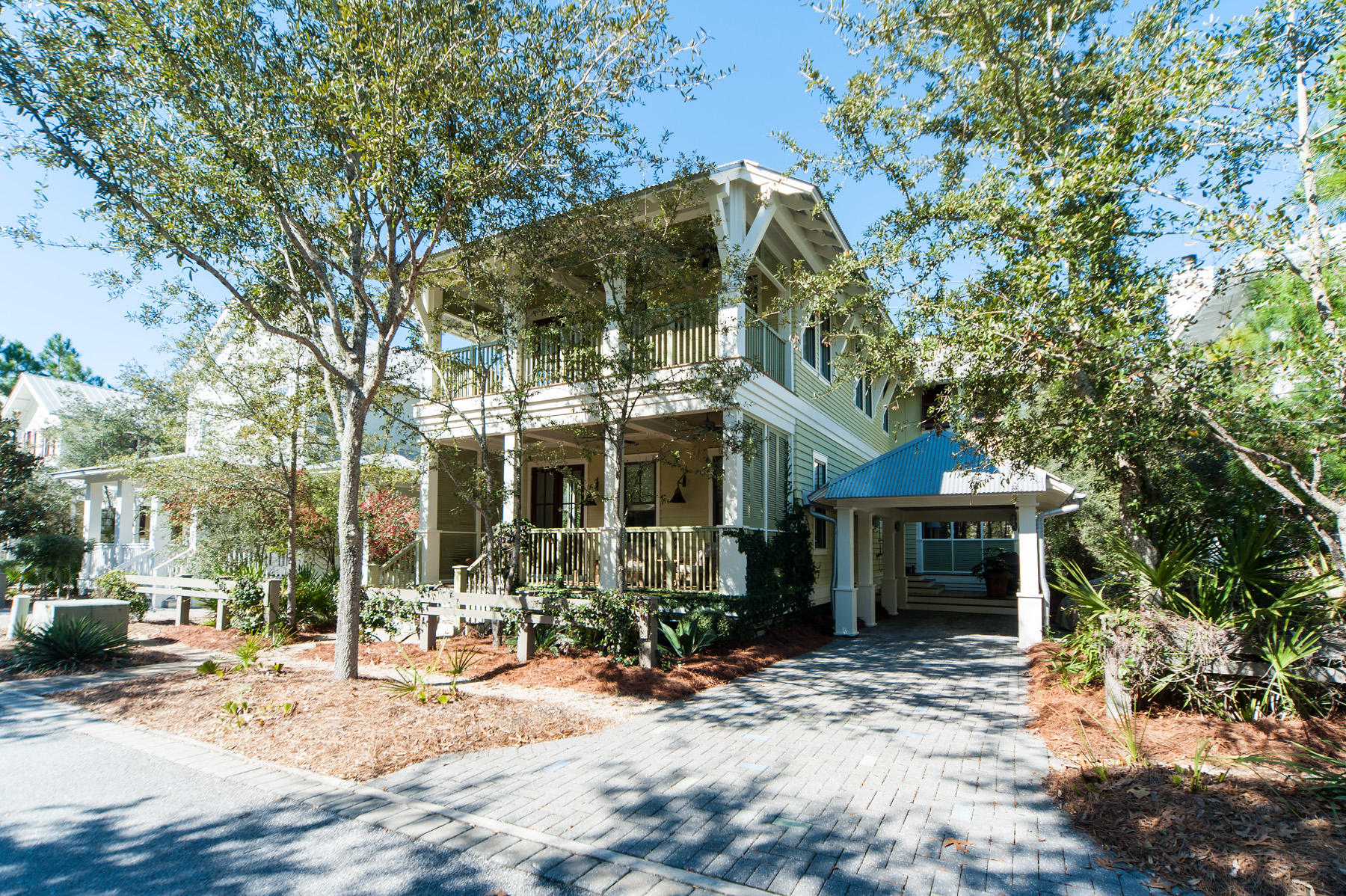 The very best of Watercolor living is all here in this beautifully decorated Camp District home. This spectacular beach cottage has never been on a rental program and has been immaculately maintained by the sellers. With only the highest quality design, detail, and finish, discover a bright and open floor plan, and stunning features throughout. With multiple outdoor porches, including one screened and another with a fireplace, this home carefully blends the indoors with the outside. The beauty, simplicity and ease of this residence is truly inviting and comfortable for all. It's direct location fronting the beautiful Wood Fern Park is only a short distance to the Camp Watercolor pool, making this a perfect full time, vacation, or rental property. Walking up to the front entrance, you will be enchanted by the welcoming front porch, creating a valuable first impression. Step inside to a large entry that spills into the light filled living areas all with custom contemporary finishes which embrace a slightly modern decor. A distinctive kitchen with top of the line appliances, offers an island with prep sink, butler's pantry, wine refrigerator and more. From here, there is access to the side screened porch and deck, which provides gorgeous tree views all wrapped in a tranquil and peaceful setting. The expansive Great Room is the centerpiece of the first floor, and perfect for small gatherings or large scale entertaining. Upstairs, the master suite reveals two walk in closets, luxurious bath with large walk in shower and private patio. Guest rooms, one with built in bunk beds that sleep up to four, all have their own full bathroom as well as access to additional outside balconies that guarantee every family member has their own private space for relaxation and solitude. The beauty of this residence, including the surrounding natural environment, makes this a truly inviting retreat, while being close to all the amenities that Santa Rosa Beach and the surrounding areas offer. Sought after beaches, shopping, dining and entertainment are all here ensuring memories to last a lifetime.