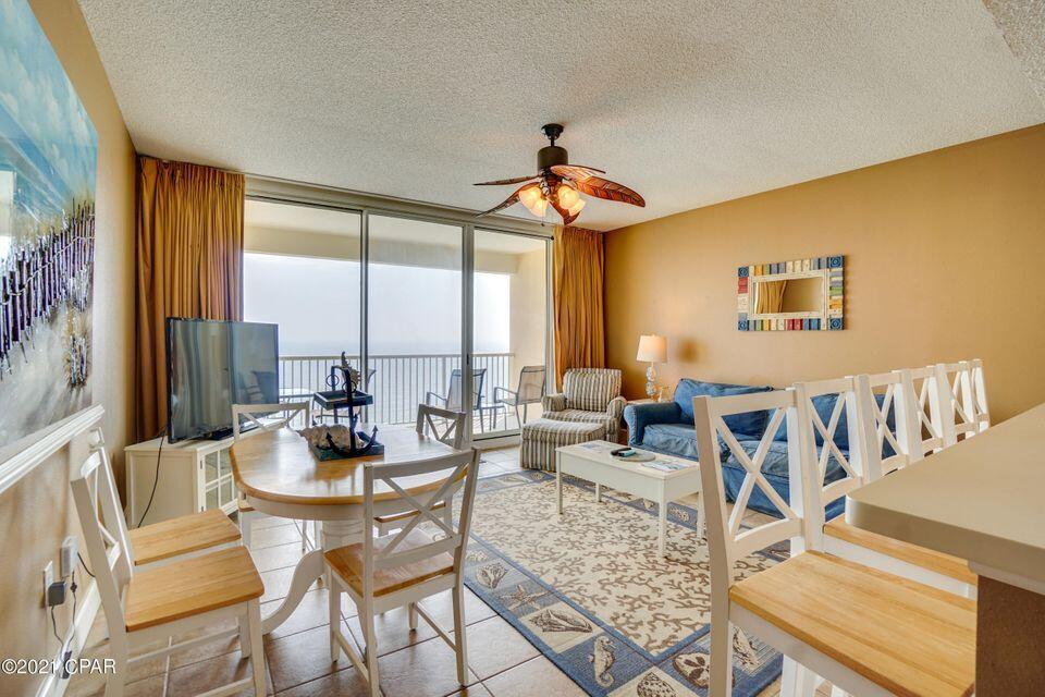 FULLY FURNISHED. The beach getaway you have always dreamed of - a beach inspired 1bed + bunk, 2 bath Gulf front condo
at Majestic Beach Towers. Lives like a 2bed/2bath - The additional bathroom and an extra bunk room maximizes room for guests as well as rental income!
Riveting Gulf views are framed by beachy chic interiors, designed with the Gulf of Mexico and sun in mind. Sunshine and warm gulf breezes abound from the
balcony, with amazing water and beach views. The gourmet kitchen features loads of cabinet space and is fully stocked and rental ready and the Master Suite is
picture perfect. Enjoy the good life at Majestic Beach with resort style amenities including in/out pools, tennis, a large outdoor dining area, impressive fitness
facility, community room