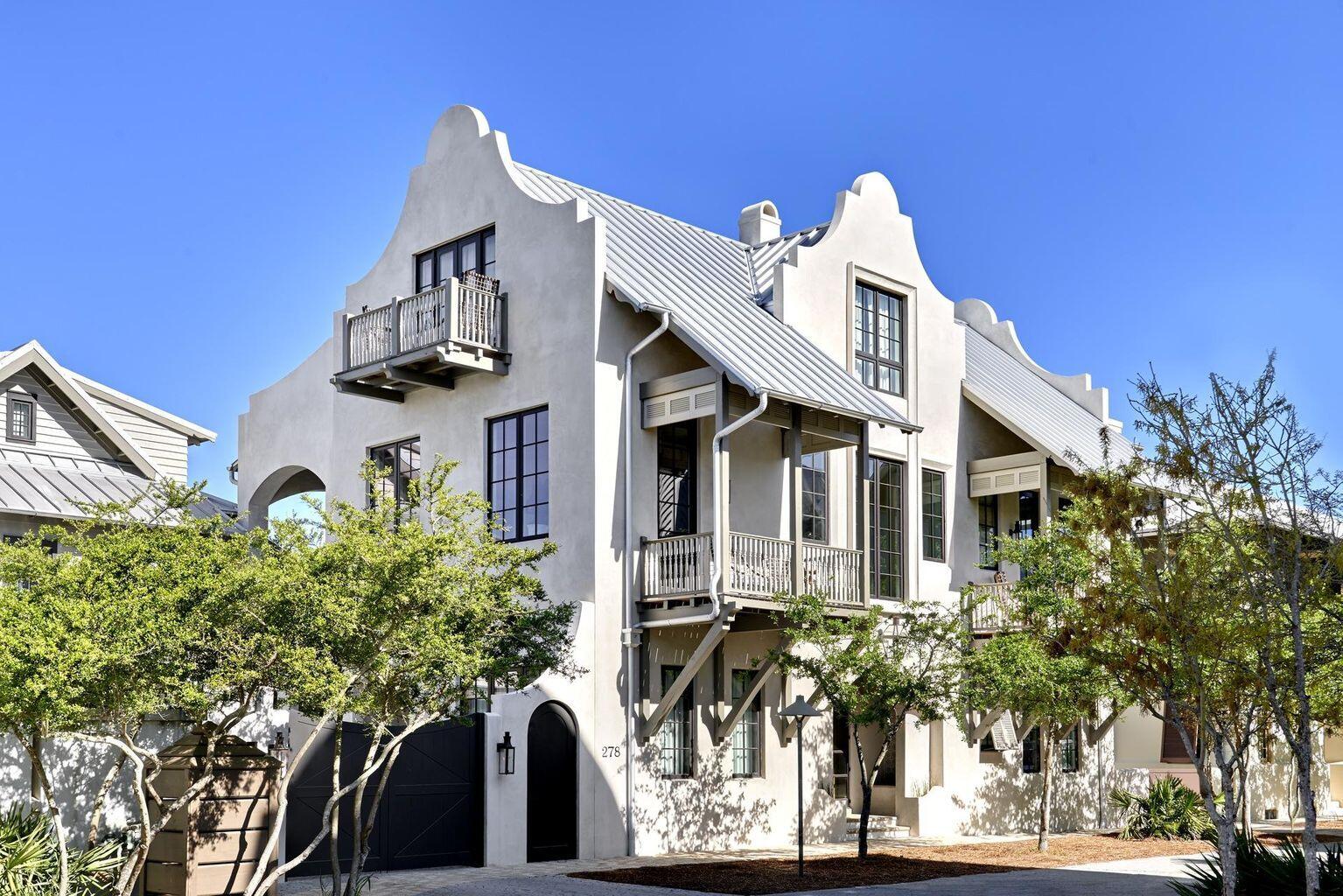 Custom designed by A Boheme Design and built by Galvas Construction, this magnificent luxury private compound is one of the finest builds ever in Rosemary Beach. Enjoy the gourmet kitchen for the chef at heart with Neolith counters, LaCranche gas range/custom hood, subzero, wolf, bosch, scotsman ice maker, plus wine and beverage coolers. Natural onyx counters and custom cabinets with a brass in-lay design, sliding spice rack doors, hot water dispenser, Control4 electronics and elevator complete a luxury build rarely found. Seven bedrooms and ten bathrooms are offered with six host king beds all with ensuite baths, each uniquely tiled in marble and brass fixtures by Kallista and WaterStone. Venetian plaster, shiplap and pecky cypress tastefully adorn the walls and ceilings. The third floor boasts a media room, oversized 4 bunk bed room plus 4 trundles and two bath areas. The climate controlled garage and driveway provide parking for five, a walk in wine cellar off the garage. The kids can safely swim and play on the swings, while adults lounge around the outdoor fire pit or green egg outdoor kitchen.