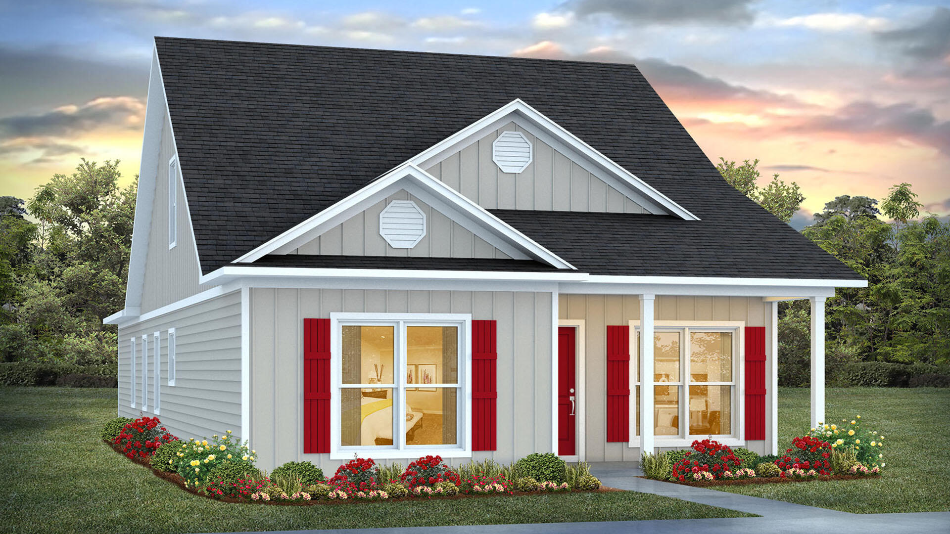 Welcome to 206 Huckleberry Street, located in Owls Head East in Freeport, Florida. This home is under construction and has four bedrooms and three full bathrooms. The Cary floorplan has a rear entry garage and a landscaped front flowerbed which creates a welcoming feeling and provides great curb appeal. 

The heart of this home is the kitchen that features a center island with granite countertops, white cabinetry, and an appliance package that includes a stove, microwave, and dishwasher. The first floor features the primary bedroom, complete with an ensuite bathroom that includes a stand-alone shower and a spacious walk-in closet. This space provides a private retreat for homeowners. A guest bedroom, which can also serve as a home office, is conveniently located off the front entry as well as a separate full bathroom for guests. EVP flooring creates a seamless transition in the open living area on the main, while carpet is in each bedroom and the upstairs hallway.

The second floor offers a quiet retreat with two additional bedrooms and a full bathroom that has a shower and tub combination, a single vanity with granite countertops and lower cabinetry for storage. There is also a linen closet on the second level for storage. 

This home also features a rear-entry two-car garage, enhancing curb appeal and functionality. Outdoor living is a highlight, with a covered front porch perfect for relaxing and a covered side porch offering additional space for outdoor enjoyment.