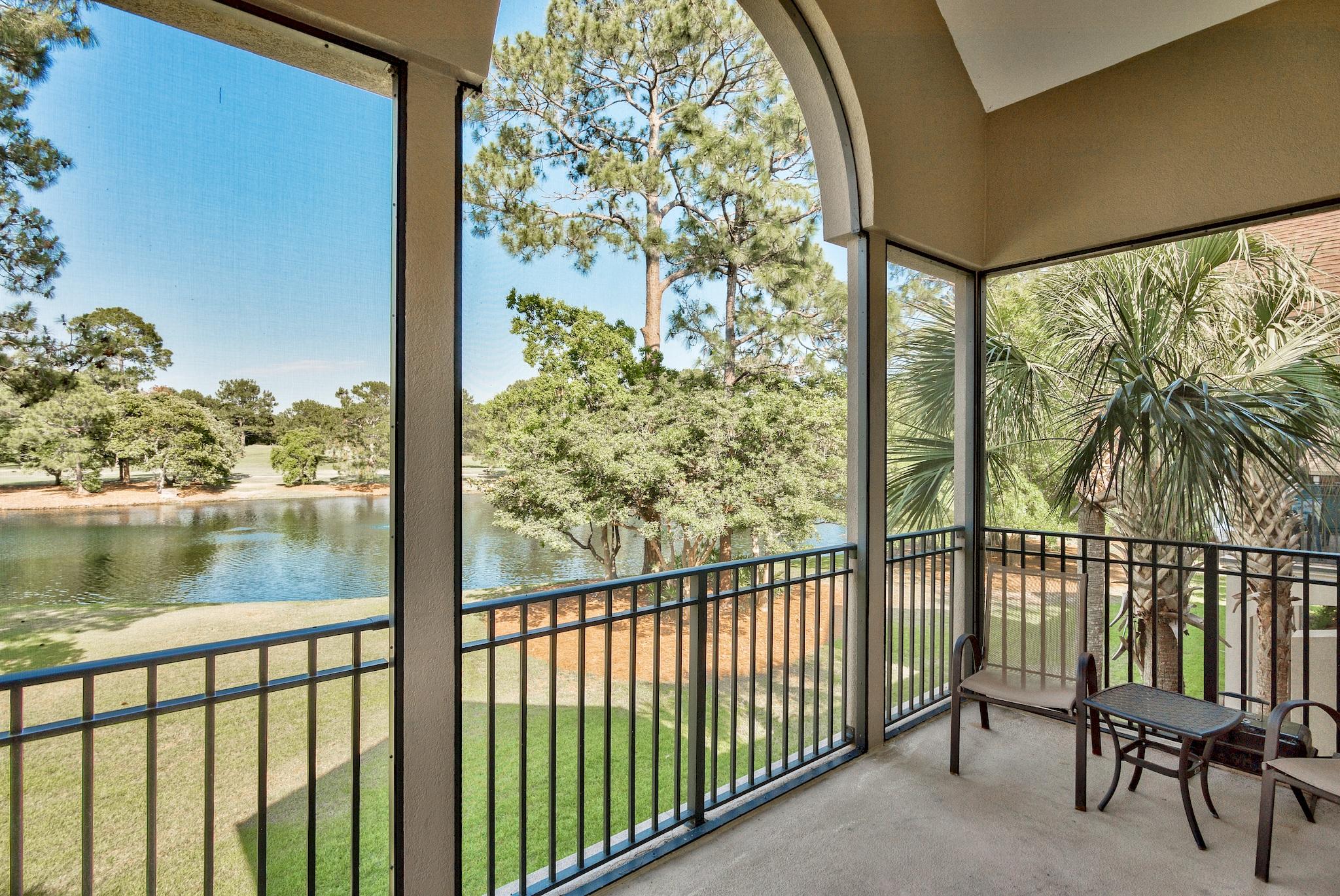 This condo has a private screened in porch to take in the tranquil lake views and enjoys a desirable location close to the Baytowne Marina, Sandestin Tennis Center, and The Village Of Baytowne Wharf. Fully furnished with an open floor plan, the kitchen features solid surface counter tops, breakfast bar and plenty of cabinet space. The master bedroom has a king size bed and en suite bathroom with soaking tub, walk-in shower, and double vanity. Two additional bedrooms, a full bathroom, and a large laundry room complete the home. As an introduction to the Sandestin lifestyle, we invite our new owners to explore amenities that make Sandestin special. The listing brokerage and seller(s) are presenting the buyer(s) of this property with (2) 90-minute rounds of Tennis court time, a golf foursome at one of our three championship courses, a round of golf for up to four (4) players and an invitation to "Club Night" at the unrivaled Burnt Pine Golf Club.


Sandestin Golf and Beach Resort is a major destination for all seasons and all ages, and has been named the #1 resort on Florida's Emerald Coast. This magical resort spanning over 2,000 acres is comprised of over 70 unique neighborhoods of condominiums, villas, town homes, and estates. The resort features miles of sandy white beaches and pristine bay front, four championship golf courses, a world-class tennis center with 15 courts, 4 resort swimming pools (and 15 private neighborhood pools), a 113-slip marina, a fully equipped and professionally staffed fitness center and spa, meeting spaces and The Village of Baytowne Wharf, a charming pedestrian village with events, shopping, dining, family entertainment and nightlife. For true golf cart community living, Grand Boulevard is just outside the resort gates and provides access to additional shopping, dining and entertainment â€" all without traveling on Hwy. 98.  Come to Play, Stay for Life!