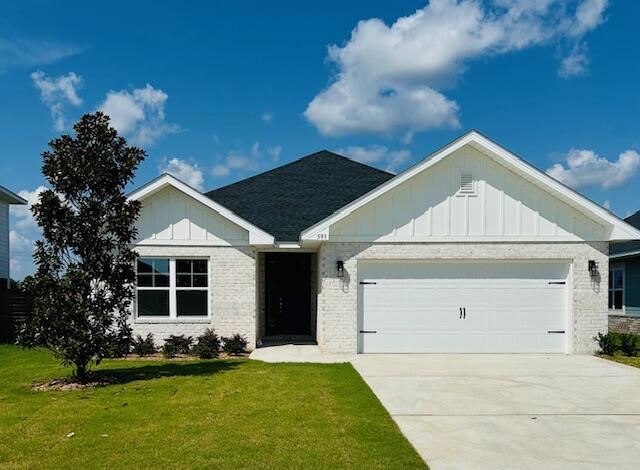 This newly built Craftsman-style home offers relaxed coastal living just 20 minutes from the world-famous beaches of 30A. With 3 bedrooms and 2 baths, the open design features cathedral ceilings and a striking 8' crafted front door that sets the tone upon entry. Enjoy mornings and evenings on the spacious covered patio, and appreciate the ease of LVP flooring throughout. The kitchen and baths shine with quartz countertops, while the primary suite provides a spa-like retreat with a separate garden tub and shower. Thoughtful details such as upgraded Moen faucets, lever-handle hardware, and soft-close drawers complete this inviting home designed for everyday comfort and enjoyment. 
*Some photos have been virtually staged to illustrate the property's potential.*