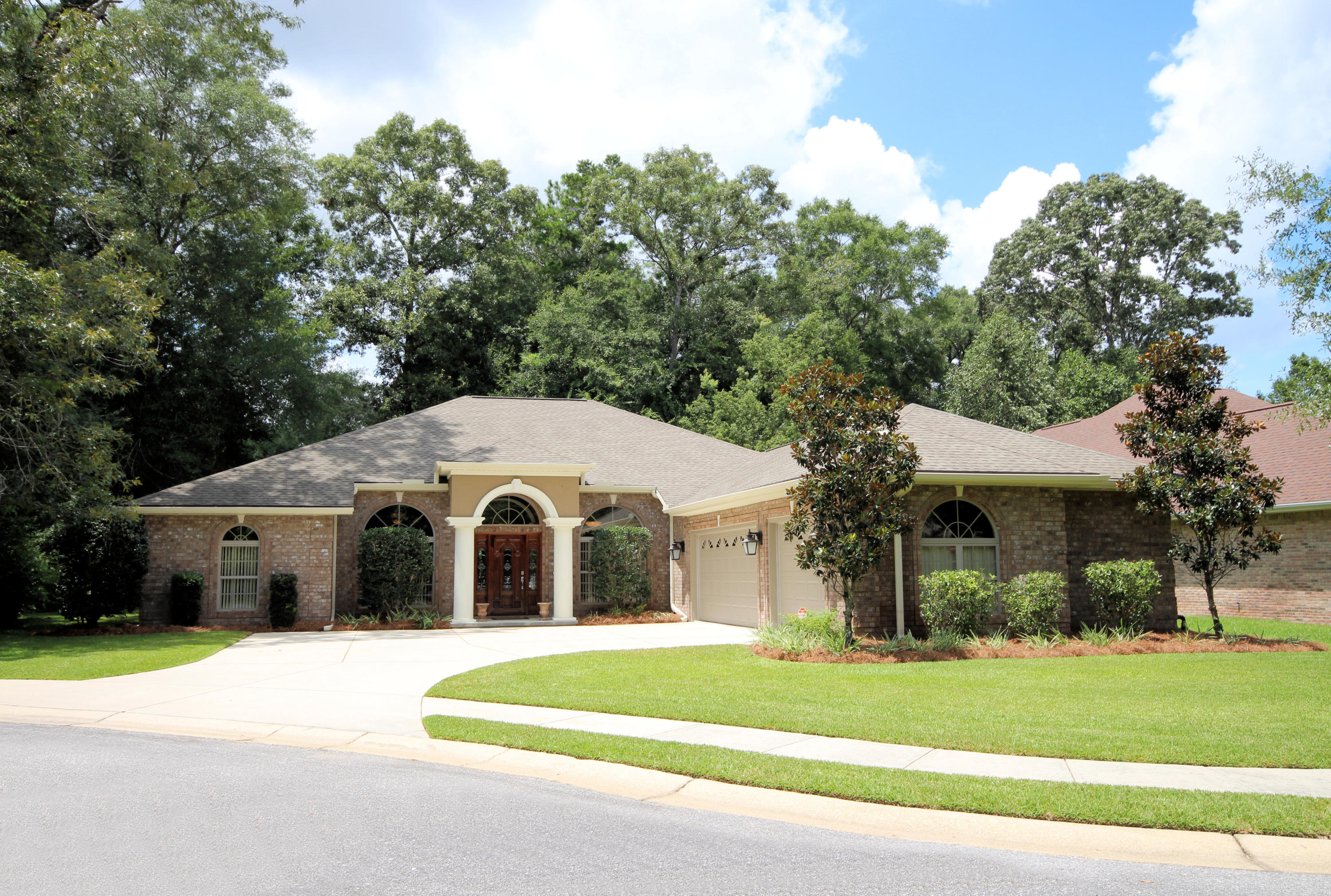 Home is available - contingency contract pending. Any offer to allow 72 hours for contingency contract to be canceled or contingencies removed. Gorgeous 5 Bedroom Home AND Attention to DETAILS! Private Setting in Claire's Vineyard, a gated community close to town. 2012 Parade of Homes winner and IMPECCABLY maintained w/additional UPGRADES to include: Custom Linear Fireplace, Wood Flooring, Entertainment System, Window Treatments, Tankless Gas Water Heater, Mature Landscaping and Rod Iron Fencing! BETTER THAN NEW! Professional landscaping adds to the home's curb appeal w/a Side Entry 3 Car Garage. Enter through the Solid Oak Front Door and a view of the Great Room w/coffered ceiling, built-in shelving, and open to your Beautiful Kitchen with: Kenmore Elite appliances and Pantry. See Today! Featuring Crown Molding throughout, Granite Counters, Travertine, Tile, Maple Cabinets, and Camera Security System. Back Porch can be accessed from the Great Room with a Greenbelt view and fenced portion of the back yard.  Enjoy the outdoors on the oversized Porch and plenty of room to entertain!  Master Suite located off the kitchen features a lighted tray ceiling and a view of the Greenbelt.  Master Bath with an OVERSIZED tiled shower, whirlpool tub, TWO raised glass sinks on an oversized vanity, TWO walk-in-closets and a TV!  The Foyer is flanked by the Library and Formal Dining Room each having an arched window with plenty of natural light. Guest Suite is considered the 2nd Bedroom and 2nd Bathroom located on the back Corner of the home.  2nd Bathroom has a tiled shower and linen closet.  Bedrooms 3 and 4 are opposite each other and at the front of the home off the Great Room.  They share the 3rd Full Bathroom with a tile surround tub and linen closet.  5th Bedroom is located off the hall to the Garage and could also be an office, den or playroom. Laundry Room equipped with a laundry sink and built in cabinetry.  Enter through the Garage with a perfect space to drop your "STUFF" from the day, and hang your coat....some would say a MUD ROOM.  Floored Attic Space above the Garage perfect for Storage.  Separate Door from Garage to the Side Yard. Please verify zoning, school zones, and any other information that is important to you.
