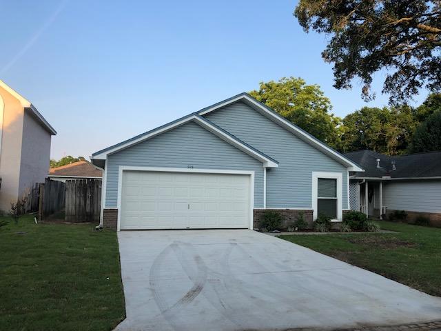 Available 15 July 2022. New Exterior privacy fence installed in 2021! This home has been updated and very well kept.  Tile throughout living area.  It is conveniently located close to shopping, schools, restaurants and is close to both Hurlburt Field AF Base and Eglin AFB.  The great room is spacious, with a wood burning fireplace and is open to the dining room and kitchen. This is a wonderful split bedroom floor plan. There is nice patio with privacy fenced yard and a two car garage. Message me for a link to the pre-screening questionnaire. cell2148429878