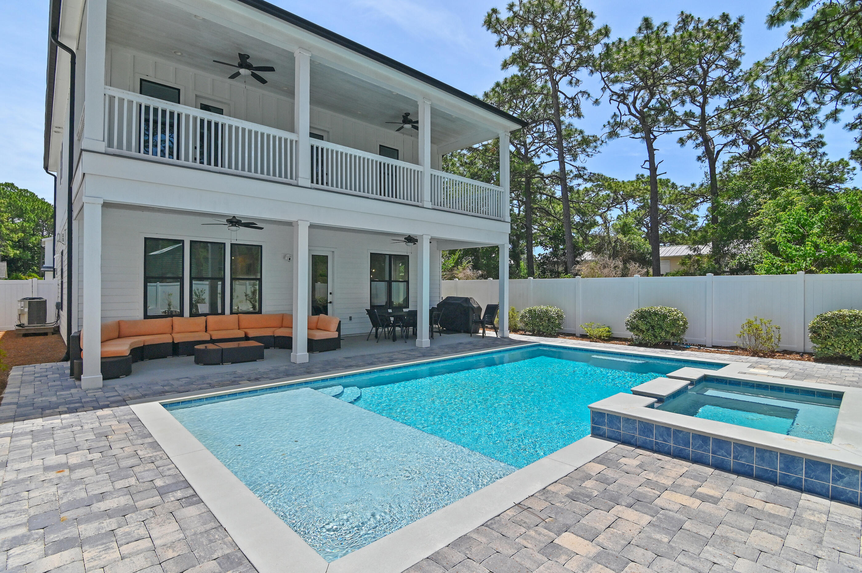 Turn-Key 5BR Beach Home with Pool, No HOA, & Beach Access and Use: Looking for your perfect escape on 30A? This beautifully furnished 5-bedroom, 5.5-bath home in Gulf Shore Manor has it all—an ideal location with no HOA and beach access and use rights. Located in the heart of Seagrove Beach, just a quick walk to the beach, Seaside, and local dining favorites, this home offers the best of both convenience and tranquility. The first-floor main living area features a light-filled, open floor plan with a seamless flow from the living room to the dining and kitchen, all of which open to a spacious covered porch that overlooks the large private pool, hot tub, and sun shelf. Whether you're entertaining guests or relaxing after a day at the beach, this backyard oasis is sure to impress. One bedroom with an en-suite bathroom and a garage complete the first-floor living space.
Upstairs, you'll find four spacious bedrooms, each with its own en-suite bathroom. Two of the bedrooms open onto a large covered porch, perfect for enjoying the breeze. Additional highlights include a garage and ample parking for guests.
Thoughtfully designed for comfort and flexibility, the home highlights include:
* 1st-floor living with an open floor plan and lots of natural light
* Step outside to a large porch, private pool, hot tub, & sun shelf
* 1st-floor bedroom with en suite bath
* Four additional bedrooms upstairs, each with a private bathroom
* Two upstairs bedrooms open to a large covered porch
* Four king-size bedrooms, ideal for hosting large families or vacation guests
* Garage and ample parking space
* Two expansive covered porches
* Neighborhood Beach Access & Use Rights
* Sold Fully Furnished | Turn-Key Ready
* Prime Seagrove Beach Location | Walk to Seaside
* No HOA
Don't miss this rare opportunity to own a slice of paradise!