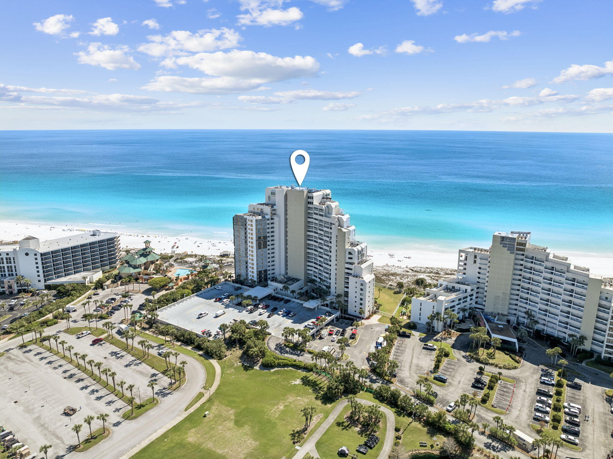 **GULF VIEWS** **OFFERED FURNISHED**Fully Remodeled Gulf Front Property. This stunning beachfront condo has been completely renovated, from floor to ceiling. The open-concept living, dining, and kitchen layout flows effortlessly toward panoramic Gulf views, framed by floor-to-ceiling windows that bathe every corner in natural light. Whether hosting friends for sunset cocktails or savoring a quiet morning coffee, this space adapts beautifully to life at its best. The gourmet kitchen is a showpiece in itself with KitchenAid appliances, bespoke custom cabinetry, and luminous quartz countertops. Resort-style amenities include a newly completed pool deck, outdoor grill area, and fitness center. Steps from the sand, this move-in ready gem delivers the ultimate beachfront lifestyle. What truly makes this home special is its location inside Sandestin Golf & Beach Resort. You're wrapped in 2,400 acres of 4-championship golf courses, a full serve marina, tennis center, miles of walking and biking trails, dining, shopping, and the freedom of golf-cart living.
