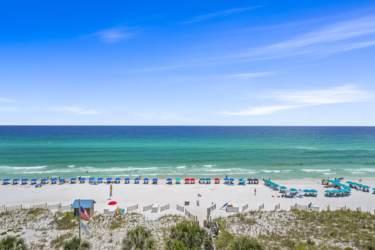 Gulf front condo with private balcony and resort amenities in the heart of Destin. This generously sized property is located on the 6th floor and features two bedrooms and two full bathrooms, a full kitchen with modern upgrades such as granite countertops and stainless steel appliances. The living room overlooks the community pool and has an unobstructed view of the Gulf of Mexico. The spacious master suite is located just off the living area, complete with ample natural light, beautiful vinyl flooring and sliding glass doors that open to the balcony. The second bedroom invites guests with two double beds. This pristine property is ready to rent with $90K in rental projections. Breakers East is an easy walk to shopping, family activities, and restaurants.
