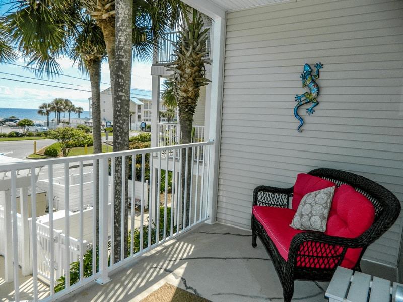This 1 BR/1 BA condo is located on the 2nd floor of Grand Caribbean East and boasts enchanting views of the Gulf of Mexico and the community pool deck! Sit outside and watch the sunny blue skies fade into a beautiful combination of purple, orange and pink as the sun sets over the water.
The roomy and bright bedroom has a queen size bed and flat screen TV with access to the bathroom. The bathroom also can be accessed from the hall where there are built in bunks, perfect for kids. The open living area has a sleeper sofa, flat screen TV, small dining area and double door access to the balcony overlooking the pool and has beach views. Recently remodeled, the fully equipped kitchen has stainless appliances, granite counter tops and a breakfast bar for additional seating! Grand Caribbean East has an onsite pool, hot tub, community grill with picnic tables and onsite parking. It doesn't get much better than this....come stay and play at the Pelican View condo located near everything that is happening in Destin.