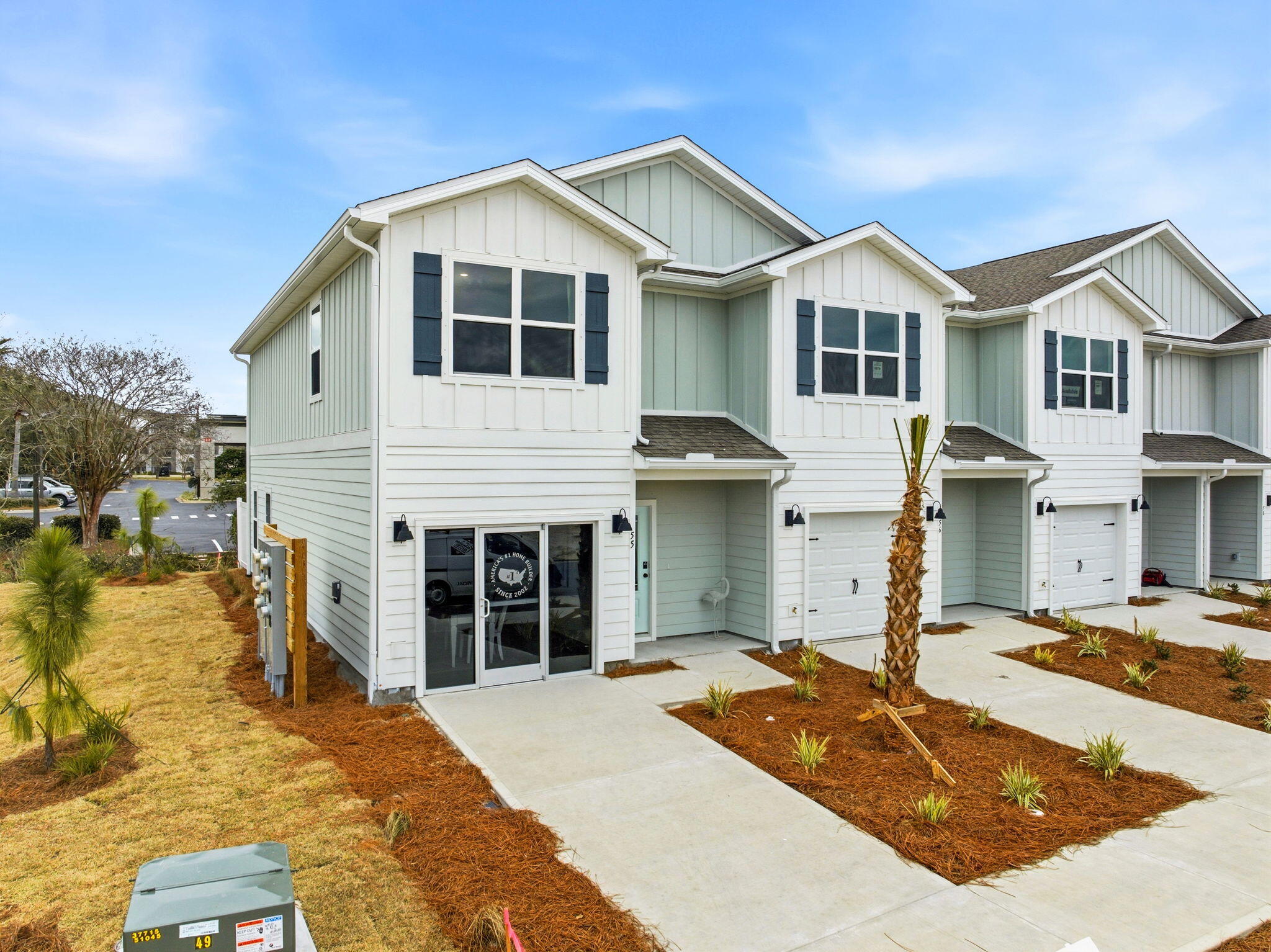 Welcome to 105 Foxtail Way Unit 60, a new townhome at Palms Street Townhomes in Destin, Florida. This end unit townhome will be under construction soon. As you enter this townhome you will find a bright hallway leading to an open-concept kitchen, living, and dining area. The open and spacious main level is designed for entertaining and everyday living. Multiple windows illuminate the living area providing for plenty of natural light. The kitchen serves as the culinary center with its spacious center island allowing for easy meal prep and cleanup.  It has been designed with quartz countertops, a stainless appliance package including s stove, microwave and dishwasher.