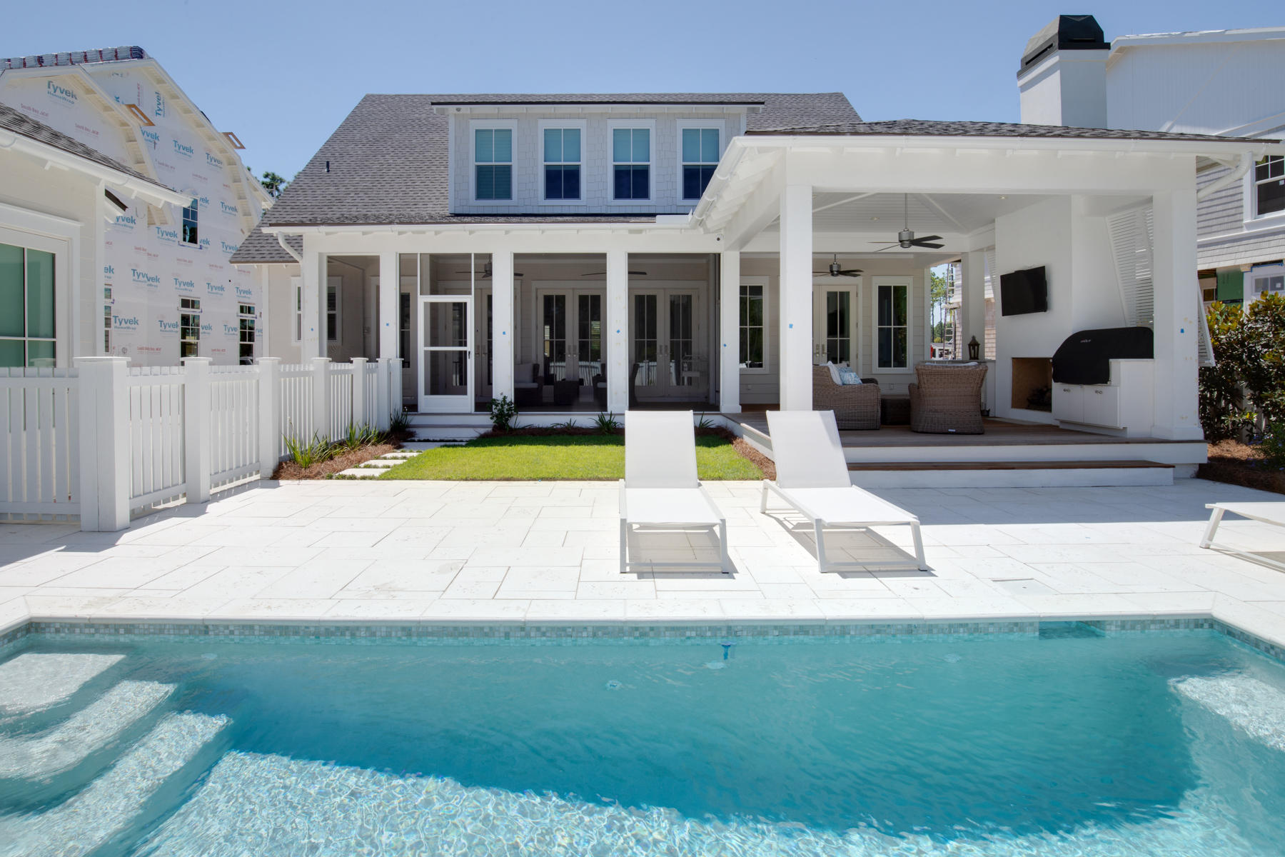 Exquisite new home opportunity in Watersound Origins built by Dune Construction located on a premium lot with lake view and adjacent green space. This home offers 3,525 square feet of living space, 4 bedrooms, 4.5 bathrooms, detached two-car garage, covered cabana complete with gas fireplace and a private, in-ground pool. A classic coastal style defines this spacious home featuring open living spaces, a fully-equipped gourmet kitchen, Sub-Zero refrigerator, white quartz countertops and 11' ceilings throughout the first story. The first floor also includes a gas fireplace, decorative exposed beams and an elegant master suite with two large covered porches. 3 additional second-floor bedrooms have their own bathroom plus large upstairs den perfect for a tv room for the kids. **Pricing for inventory homes include lot premiums and may include optional upgrades. Added options/upgrades and pricing are subject to change. 

Please check with your Watersound Origins Sales representative for the latest upgrades and pricing for this home. Estimated Completion of this home is April 2021.