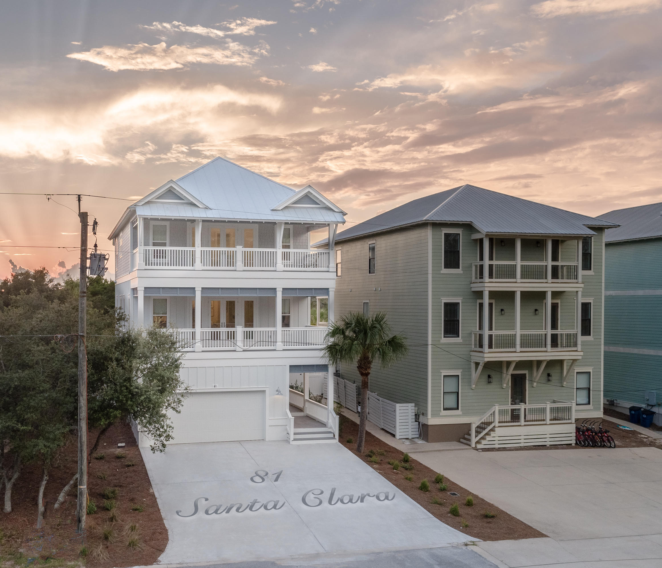 Stunning new construction in Seagrove! This exquisitely appointed, new construction Florida Cottage is located just a few lots north of Hwy 30A. The beach access is directly south at Bramble Grove with parking, restrooms, lifeguards and handicapped access. This majestic home was built by the highly sought after marquis builders Cogent Building Group who are known for their commitment to excellence. Their accomplishments in the home building industry have earned them awards and distinguished recognition in custom home construction, commercial buildings and land development. This high end luxury home offers 3 floors of superb and well-designed living space to accommodate lots of family and friends. The first floor has a bunk room, laundry and 2 car garage, along with a full bath. The back opens to a large covered porch with an immaculate summer kitchen, a large fenced yard, a salt water pool and an outdoor shower. The main living area is on the 2nd floor. It features a large open space, lots of sunny windows, raised ceilings with crown molding, and beautiful European oak floors. The state-of-the-art gourmet kitchen will blow you away! The generous space can accommodate several chefs at once, with stainless steel appliances, a large island with a breakfast bar, quartz countertops, custom cabinets and drawers. Extra features are a 6 burner gas stove with a griddle, an oven hood, a large oven and a second separate oven, a wine fridge, ice maker, and an over-sized refrigerator and freezer. The dining and living room areas are spacious with a nice large covered porch. There is a guest bedroom, a full bath and a half bath on this floor. On the 3rd floor is the master suite consisting of a large bedroom with a sitting area, an area for a morning kitchen and a glorious large covered porch with exceptional gulf views. The master bath is large with a walk-in closet, double vanity, tile floors, quartz countertops and over-sized shower. There is also a roomy bedroom with a large closet and full bath, as well as a bunk room with full bath.  Another added bonus is the ample parking.  This extraordinary home is a true masterpiece!
