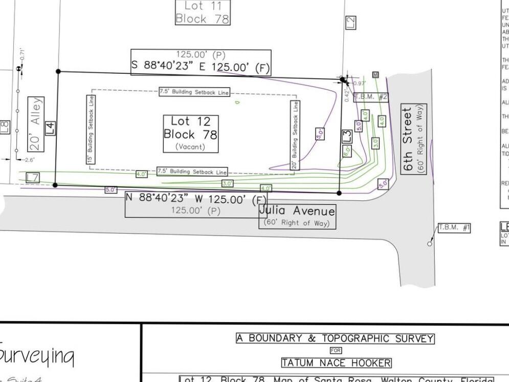 Back on the market! Cleared, graded and root-raked. Build new or move your home to this Santa Rosa Beach lot today!  Just a short drive to the bay, the beach and all 30A has to offer. Close to Cessna landing as well. Great corner lot with frontage on either Julia Ave or Central 6th depending on your house plan. Don't miss this opportunity to own your piece of Paradise today!
Water and Sewer are available.