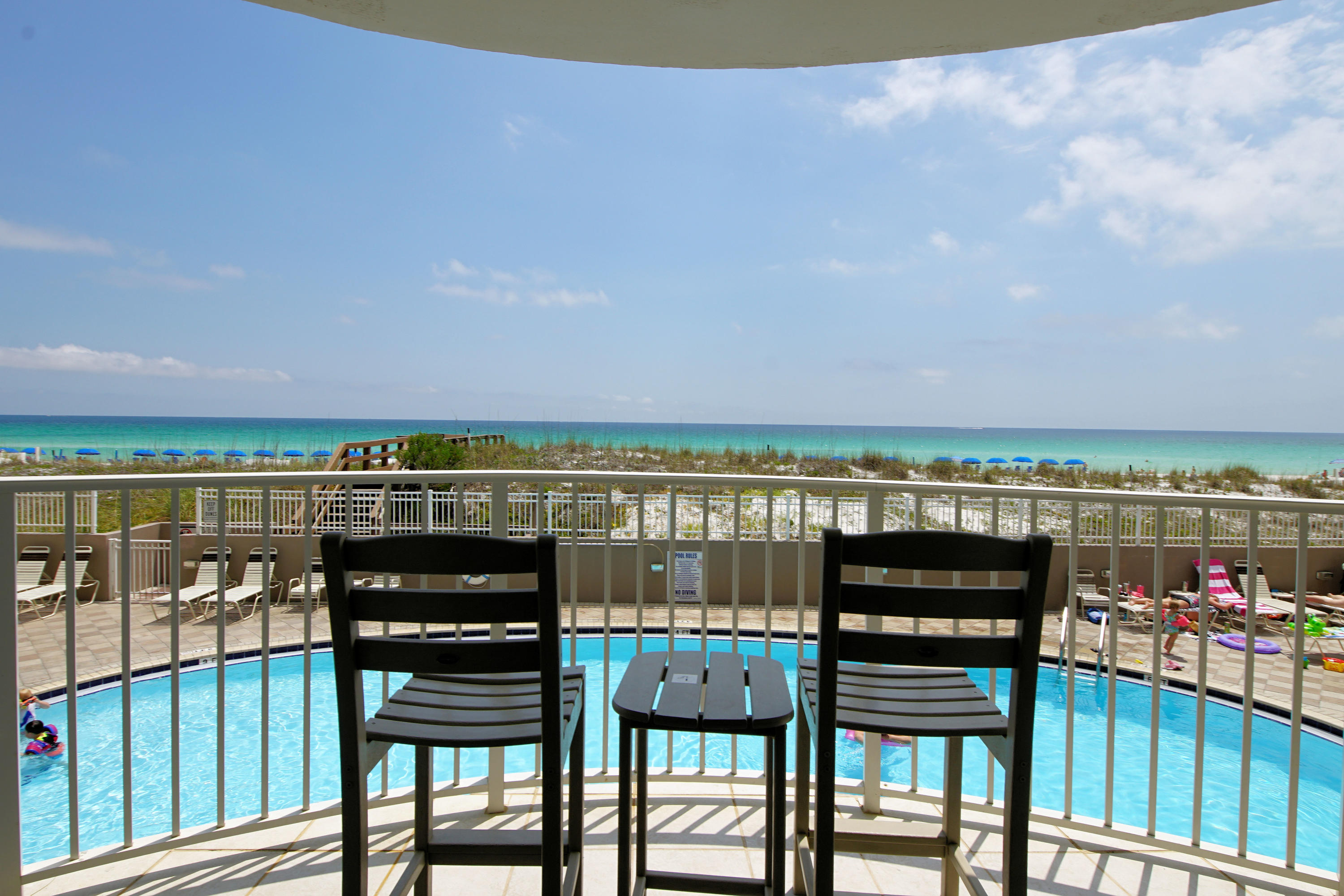 Gulf Front condo with Direct Gulf Views. Unit is ''Rental Ready'' and boasts contemporary furnishings and decor to make your Beach Vacation most memorable. Conveniently located on the second floor, with views of the Gulf for Miles! Park on second floor deck and unit is only a short distance away. Tile flooring throughout for ease of maintenance. Bunk beds accommodate extra guests and unit sleeps 6! Sparkling Blue swimming pool and spa, along with exercise room right at Island Princess. Master Bedroom features a bed with hidden storage underneath. Full size washer and dryer are stacked. Views of Gulf from Kitchen, Living and Dining area. Unit is turn key and rental ready. Just bring your flip flops! Rental income for 2018 to exceed $35,000.
