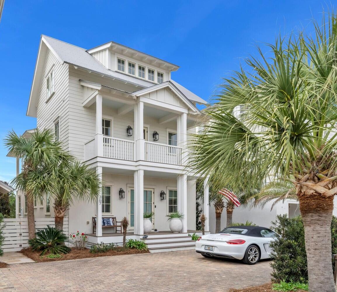 GULF VIEWS! This 3 story home has amazing views of the Gulf and Topsail Hill State Park. As you enter the home, you will be greeted by a large bright foyer with an additional office area. On the first floor there are two private bedrooms with en suite bathrooms.  As you come up the stairs to the main living floor, there is an open concept kitchen, dining and living room area. The kitchen features Bosch appliances and an eating bar to join in the cooking fun. The dining room has a large table to enjoy family meals or game night. In the living room there is ample seating on a comfy couch and a large TV for family movie night. Off of the living area is a covered balcony that overlooks Topsail Hill State Park. You can watch the wildlife meander behind your house. This home features: Gulf Views and you will feel the Gulf breeze as you dine alfresco or enjoy a beverage from this balcony. On the 3rd floor, you will be treated to a private Master retreat. It features a King size bed with plush bedding. Nestled in the Master retreat is a reading nook. In the Master bathroom you can relax in a spacious spa bathtub after a fun day at the beach. There is a nice walk in closet complete with a lockout owners closet. You can walk out to your private balcony from the Master bedroom and gaze at the stars over the state park. This home is steps away from Cypress Dunes amenities center. Cypress Dunes amenities center boasts an infinity edge pool that overlooks Topsail Hill State Park and Gulf of Mexico, fitness center, clubhouse complete with chefs kitchen, bathrooms and dining tables. There is an upstairs observation deck for sunning. Cypress Dunes has an additional smaller pool in the neighborhood. Cypress Dunes has tennis courts, pickleball courts, Cypress ponds, boardwalks and is beautifully landscaped. 
There are several beach accesses nearby and you are within walking distance of restaurants. 
This home comes fully furnished (with the exception of a few pieces of personal art and the two planters on the front porch).

**Buyer must verify all measurements.

This home features: Gulf Views, LED TVs, Black Walnut floors, Custom cabinets, Bosh Appliances, Gas Stove, Upgraded Lighting, ,full size washer and dryer, upgraded landscaping and the exterior was painted in 2021.