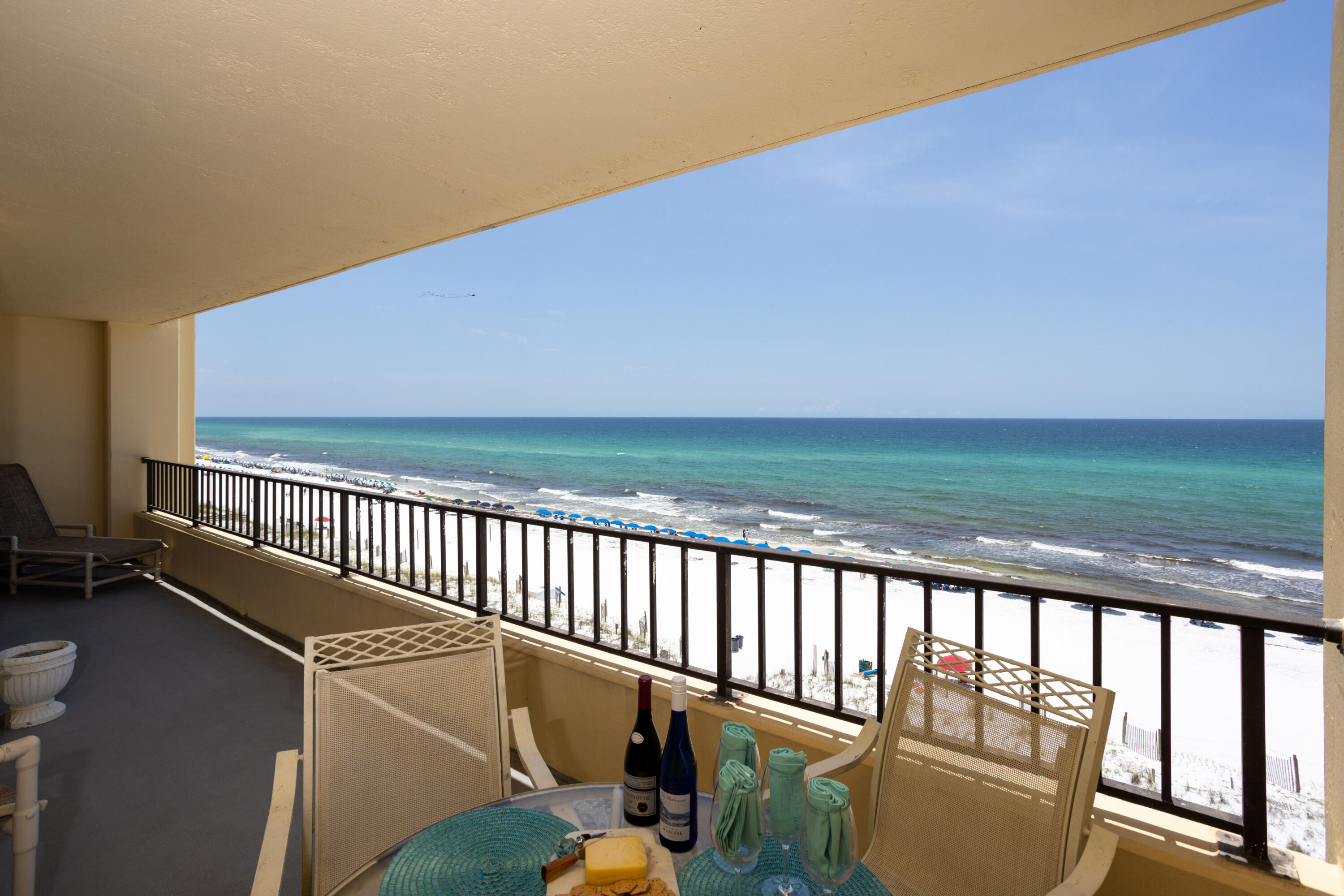 Enjoy Fabulous Direct Gulf Front Views of the White-Sandy-Beach and Emerald Green Waters from this very spacious 6th floor condo at the ever popular Surf Dweller! Click on the Photos to discover one of the largest 2 bedroom/2 Bath units in the entire area that can easily accommodate two families. The balcony is oversized (240 sq. feet) as well, and easily accessible from both the gulf-front living room & gulf-front primary bedroom. Surf Dweller offers a full 400 feet of Deeded Beach along with an Outdoor Pool, Kiddie Pool, Fitness Room, Lighted Tennis Court, and an Outdoor Picnic & Grill Area. Conveniently located only 1.5 miles from the Boardwalk, Okaloosa Island Fishing Pier & The Gulfarium. Come see it today, make it yours, and love it forever!!