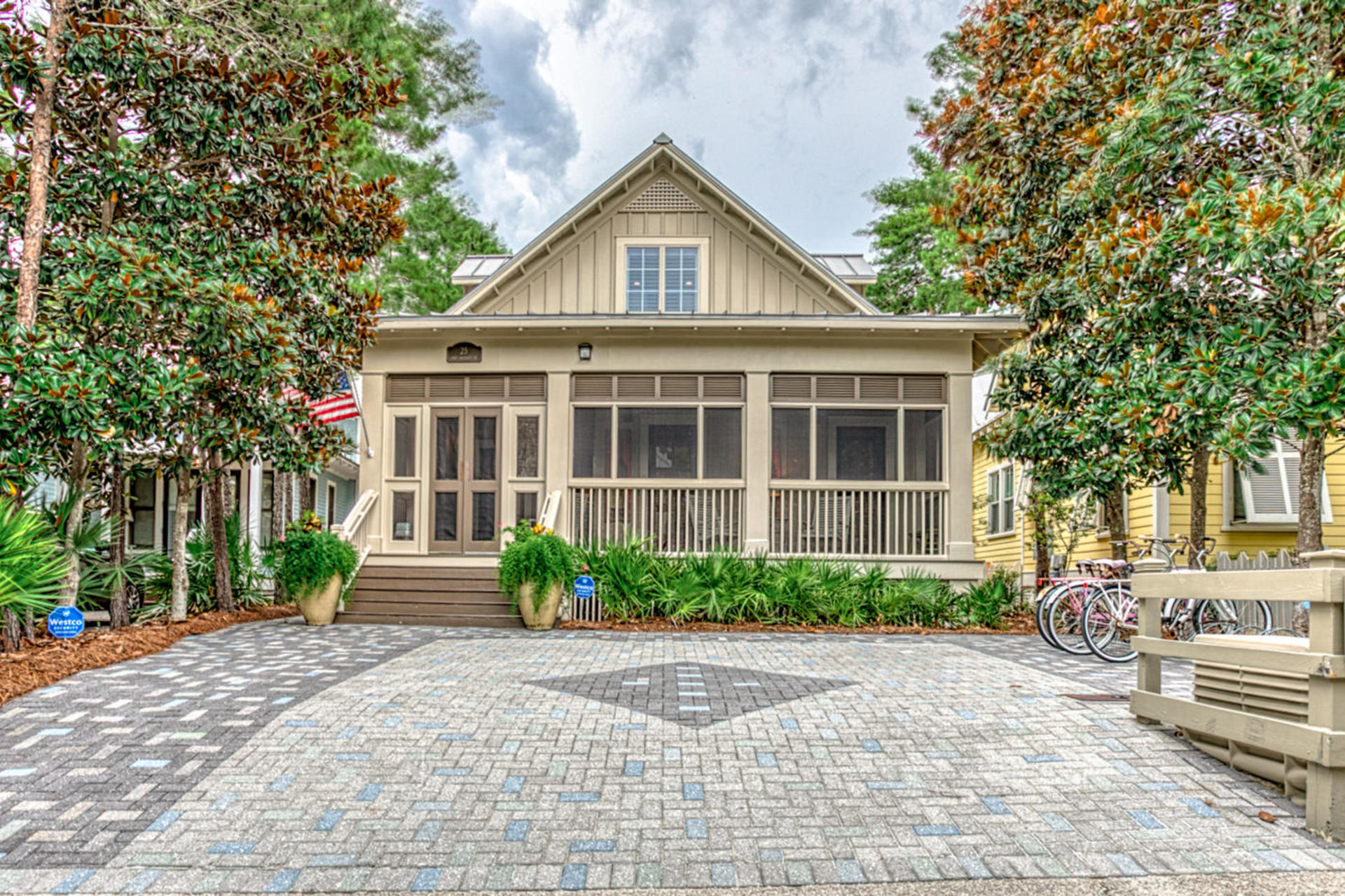 Wonderful home located in a great location within Phase I of WaterColor. Beautiful, well maintained home on a dead end street that backs up to the tennis center, so you have privacy in your backyard. Easy walk to Seaside. Nice screened front porch and covered back porch areas. Recently painted and tastefully decorated throughout. Master bedroom is on the main level. All bedrooms en suite. The home has not been on a rental program. Currently sleeps 12. Room dimensions are approximate.