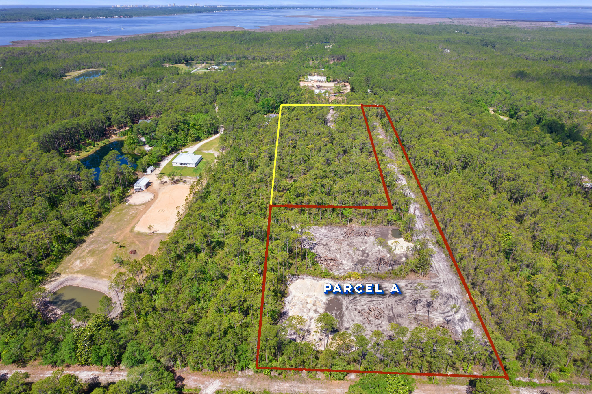 Great opportunity to own a large residential property and have multiple homes on site. Easy access to 30A beaches and the Choctawhatchee Bay. Minutes to grocery, medical, Sandestin and Highway 331.

Opportunity to purchase adjacent 5.70ac (898454) for a combined 9.75ac and $550,000.