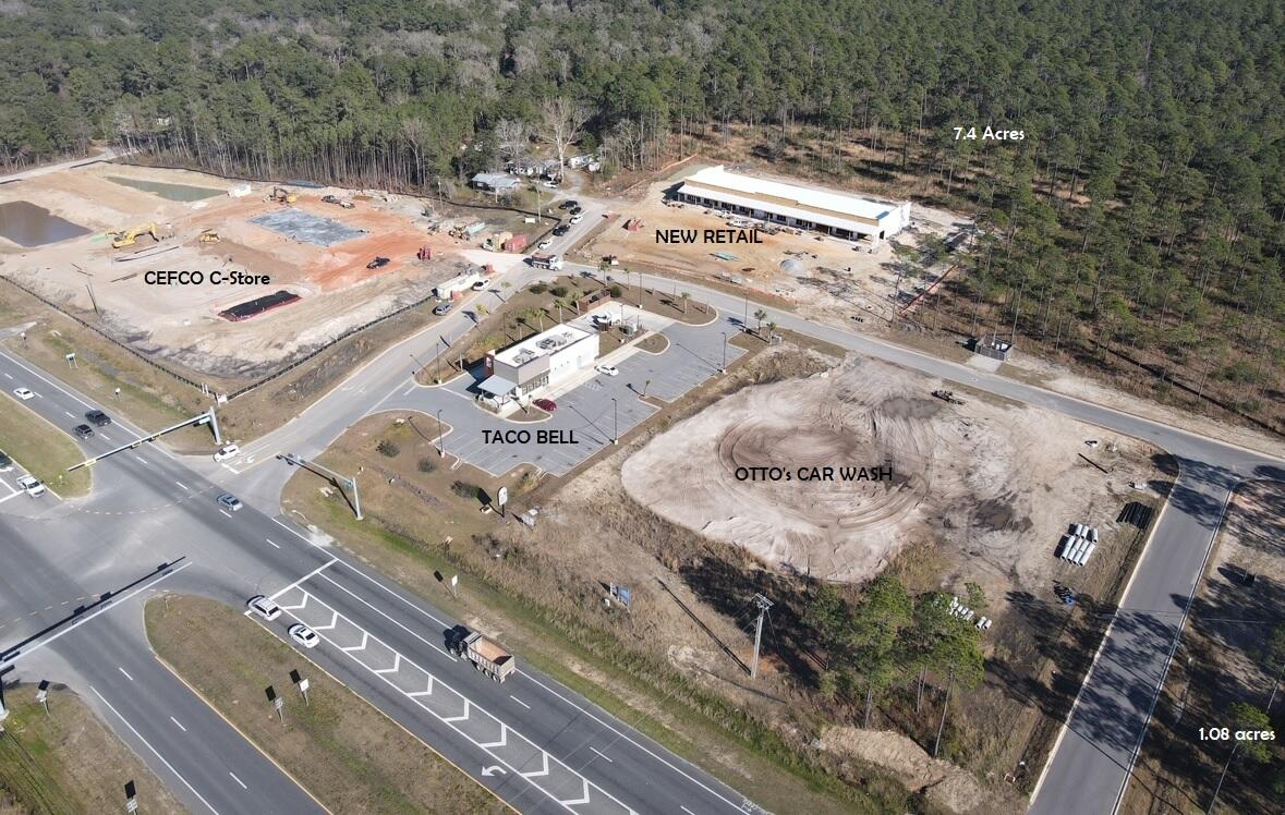7.4 Acres east of Taco Bell, Available Land for Purchase / Development known as Marquis Crossings in Freeport FL. This commercial subdivision is located at the SE corner of Highway 331 & Marquis Way at the new traffic signal servicing the Publix Shopping Center. This site is -1/4 mile south of the intersection of Highway 20 & Highway 331with a hard corner that has recently been sold to Taco Bell. Other retail synergy in the market consist of Publix, McDonalds, Dairy Queen, Waffle House, Florida First Bank, Hungry Howies, Ace Hardware and others. the development possibilities at Marquis Crossings.  Florida DOT traffic counts along Highway 331 are 19,000 trips per day.  Average Household income is $75,400.  Property is Zoned C-1 in the City of Freeport. Multifamily density is 14 units per acre.  Highway 331 is the main traffic corridor for over 4 Million visitors to the  famous "Beaches Of South Walton" with an economic impact of over $4.4 Billion dollars annually.