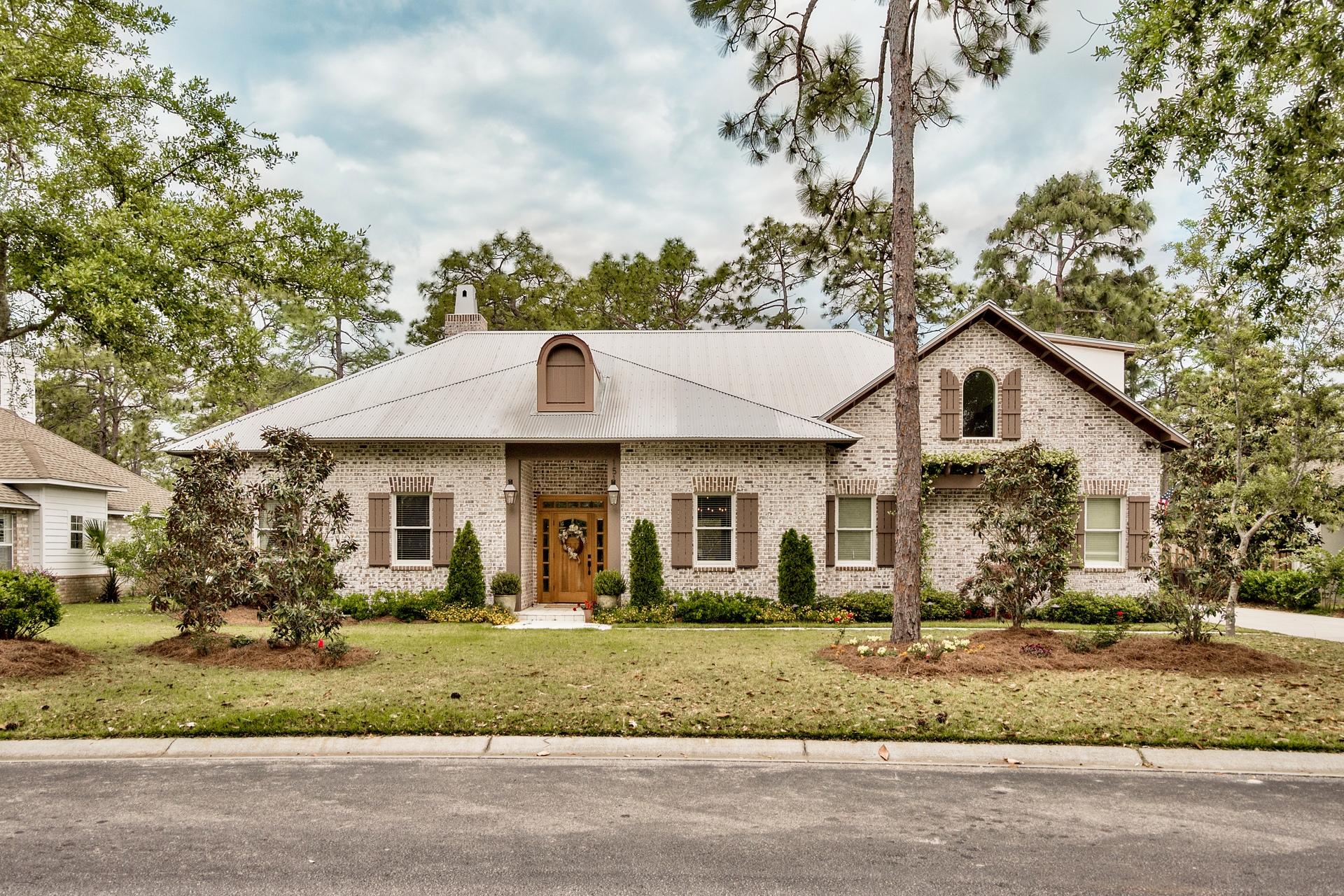 This beautiful custom home backs up to a private preserve that is non-buildable in highly south after Botany Bayou. The inviting foyer opens to the half-vaulted living space, entertainer's kitchen and breakfast nook. The kitchen features reclaimed oak beams, Wolf appliances and an elegant copper range hood. The master bedroom boasts high ceilings and large windows looking out to the private preserve. Split vanities with marble countertops, stunning clawfoot tub and large walk in shower make the master bathroom magazine worthy. Two additional bedrooms with adjoining jack-and-jill bathroom as well as a fourth guest bedroom with private bathroom can all be found on the first level of this amazing home. Above the garage you will be delighted to find the fifth spacious bedroom with large wal walk-in closet and private bathroom. This space is also perfect for a game-room. Just a few more steps up from the 5th bedroom is a media room. This house has it all!