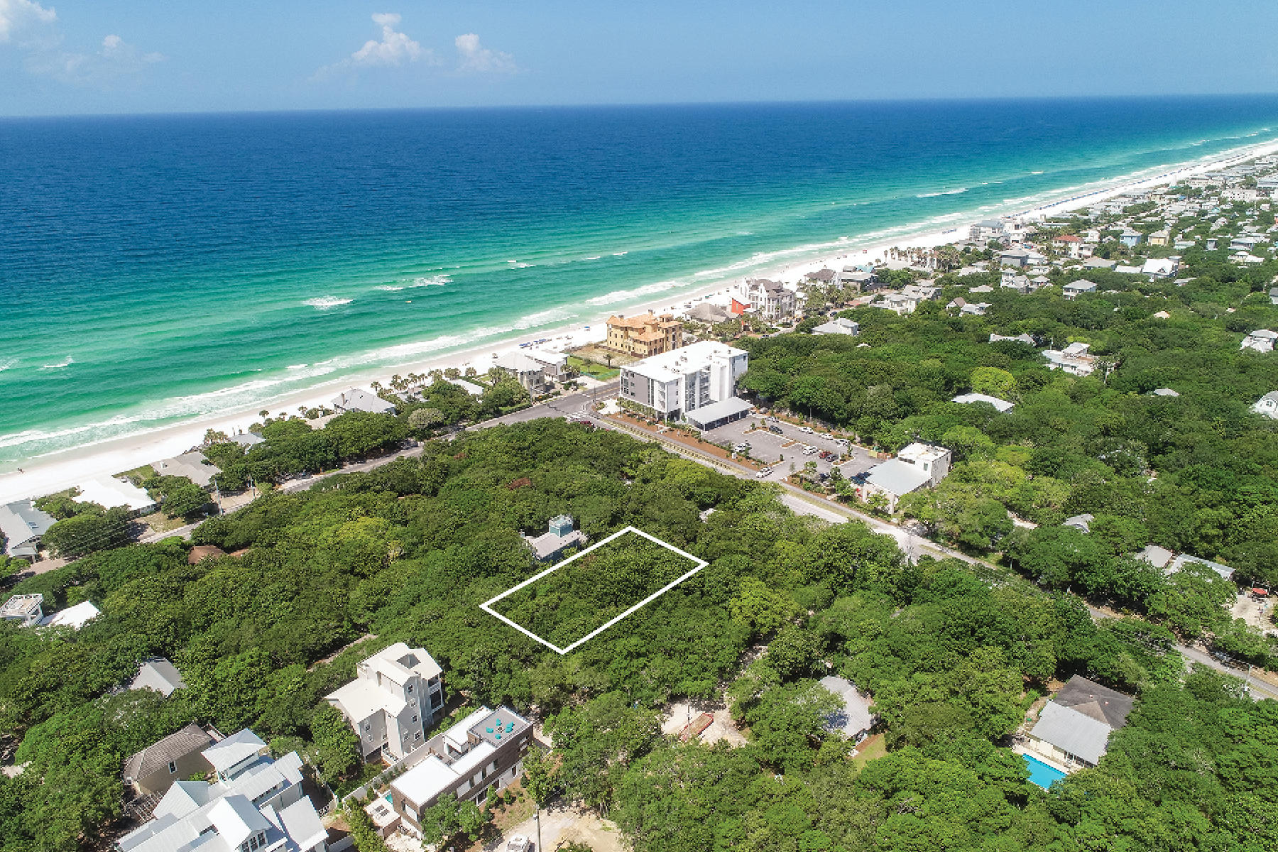 Just five lots back from the beach access on this charming little road with signature twisted oak trees lies this large lot located in the heart of Old Seagrove. This homesite may be purchased separately or in conjunction with the lot directly next to it, Lot 4. Whether you are an investor looking for an investment property or building your dream home this is an ideal location. Beach access is just one block south. Conveniently located steps away from local restaurants and shopping, it is just a short stroll to Seagrove Village Market and Surfing Deer Restaurant, and one mile to Seaside!