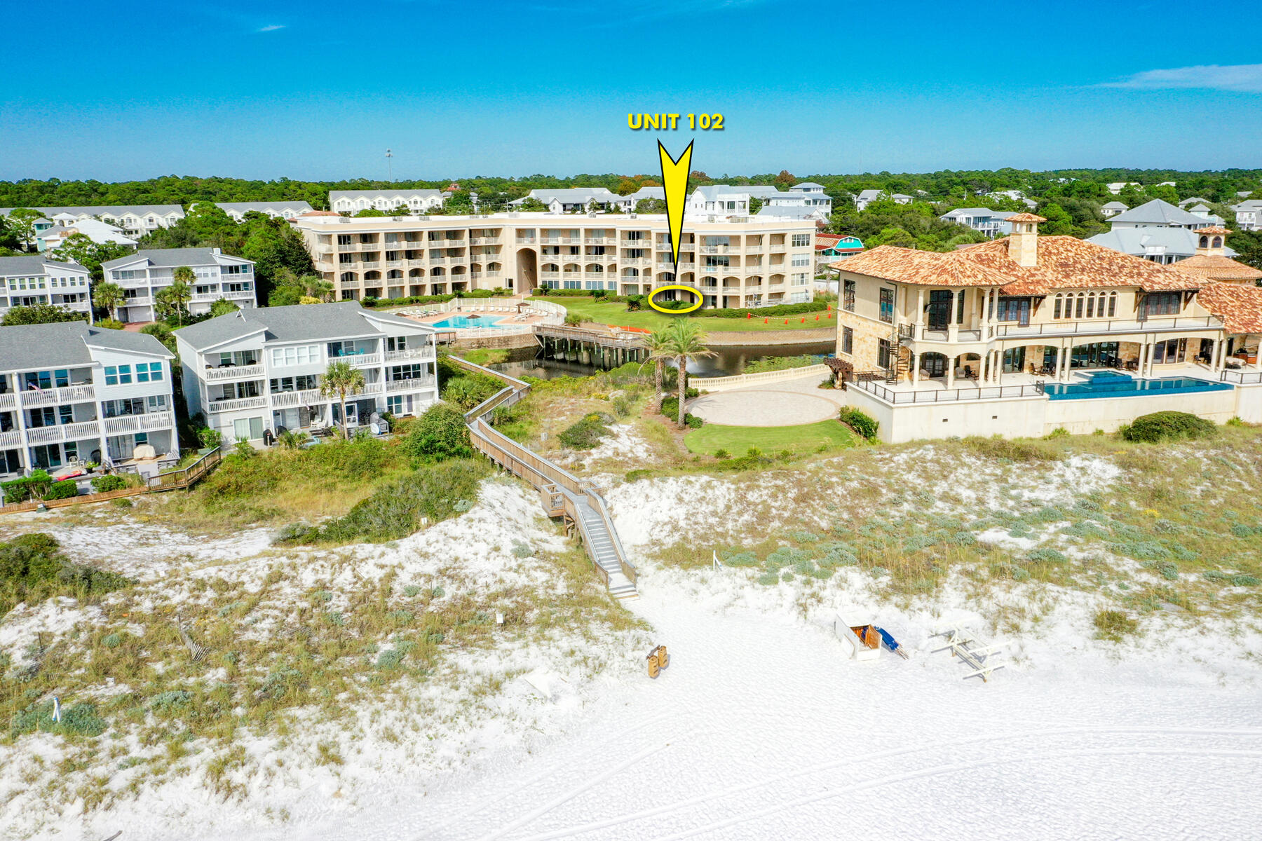 Fantastic opportunity to enjoy a fabulous condominium community with direct access to the most amazing beach in the world, along Florida's coveted Scenic 30A! San Remo owners and guests enjoy private, gated access, architecturally inspiring building, spacious floorplans, wonderful amenities, and magnificent views of the Gulf of Mexico!