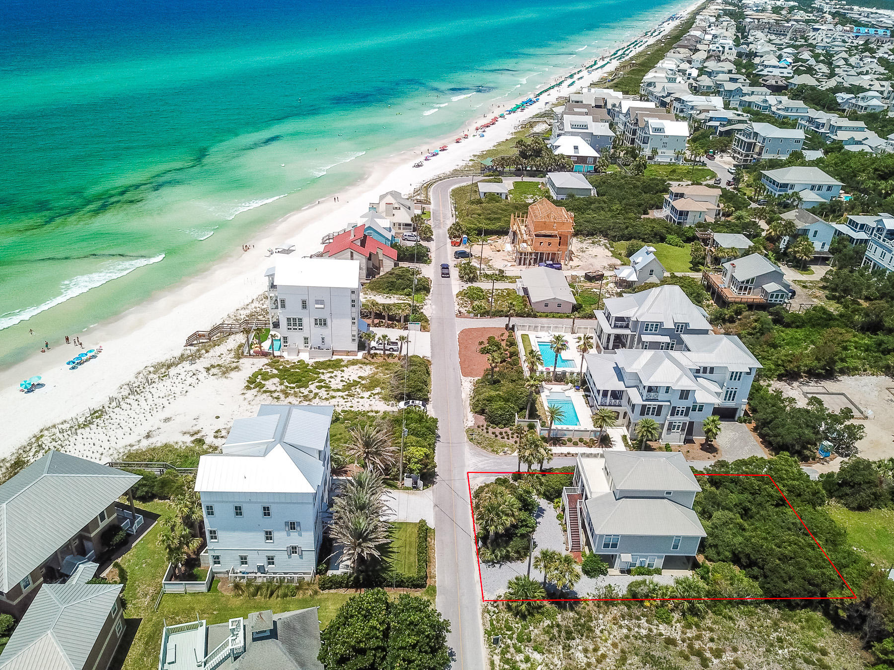 This beautiful beach home is ideally located in Inlet Beach, one of the most coveted spots along the 30A corridor. Situated just one tier off the Gulf you have expansive Gulf views and are just steps from two beach access points, and in walking distance to Rosemary, Seacrest and Alys Beaches. Recent updates have been done throughout, and the new coastal decor and furnishings will convey with the home. This versatile property has a first floor apartment with a full kitchen, living room, small dining area, bedroom and bath! This space can be locked and separated from the main house to be used as a rental on it's own, or connected to the main house, whichever you choose! 278 Pompano sits on a large lot offering great potential for expansion, with room for a carriage house and a large pool. *Buyer is responsible for personally verifying details about this property. Any information contained in this listing is believed to be accurate but is not guaranteed.
