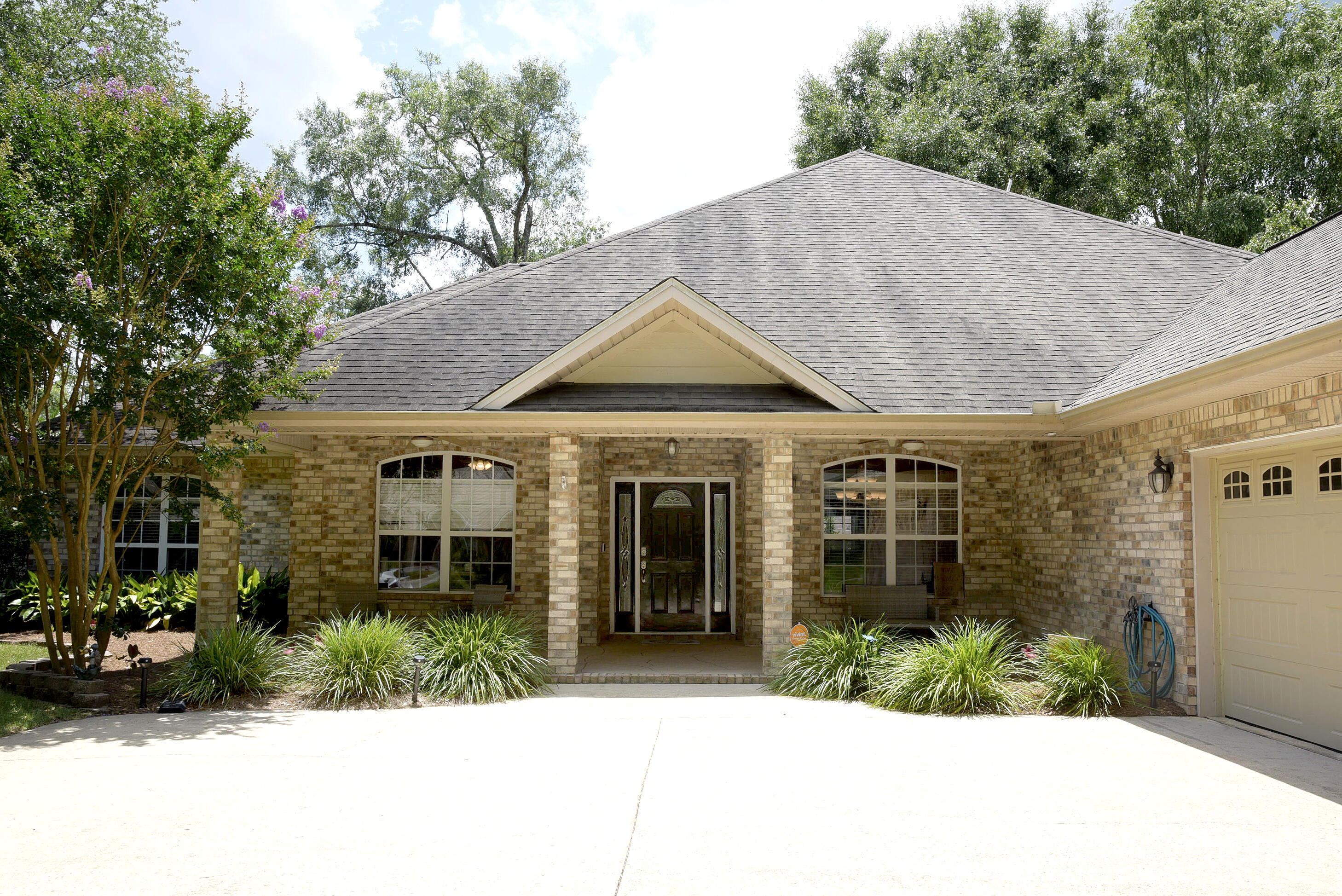 Desirable Juniper Creek Estates! This 5 bedrooms / 3.5 bathrooms home has all the bells and whistles anyone could want including a southern style front porch. This home makes for a quick commute to area bases and the beaches of the Emerald Coast. The home features updated flooring and carpet in the main living area and bedrooms, and raised ceilings. Kitchen has been updated with white painted cabinetry and granite countertops for a fresh clean look, stainless appliances, gourmet gas stove and breakfast bar (ice maker not warranted). Grand first floor master suite features a double vanity and separate walk-in shower and tub. There is a large extended garage/workshop space that is heated and cooled, housing a custom built mudroom area. space that is heated and cooled, housing a custom built mudroom area. This area features French door entry from the garage, as well as into the home itself. TONS of storage throughout! Spacious laundry room also located on first floor with utility sink and cabinetry, convenient to half bath. Second floor features large bedroom with adjoining (shared) upstairs bathroom. Loft/bonus room has access to two storage areas- attic and finished storage room. Screened-in pool is a saltwater, fiberglass sport pool with LED lighting for lots of fun filled summer days. Convenient side entry garage and plenty of parking round out this fabulous home. Owner will consider pets, restrictions apply. Any pet must be spayed/neutered, housebroken (no puppies) and current on all shots. NO SMOKING! Any one 18 years old or older must apply separately. Tenants required to carry renter's liability insurance. Pool Service included in monthly rent. Washer & Dryer not warranted