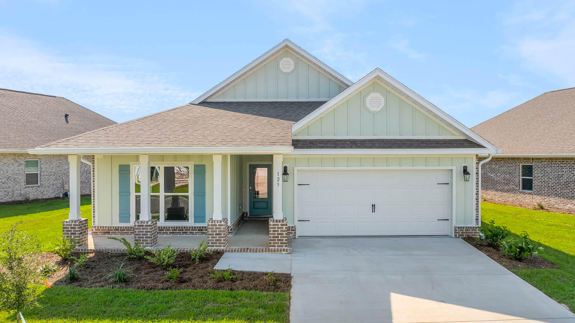 Welcome to 13 E Gray Owl Drive, a new home at Owl's Head Farms in Freeport, Florida. This home is ready for move in and features a covered front porch. Inside you will find a foyer and hall leading to a light-filled open-concept living area with 9' ceilings. 

The kitchen impresses with quartz countertops, undermount single basin sink and a dedicated water filter faucet. Whirlpool stainless steel appliances, and a large center island with bar seating overlooks the great room. Brushed nickel fixtures are throughout the home and include a lifetime warranty.  Adjacent to the kitchen is the dining area perfectly positioned for meals and gatherings, while the living room's wide layout invites relaxation and socializing.