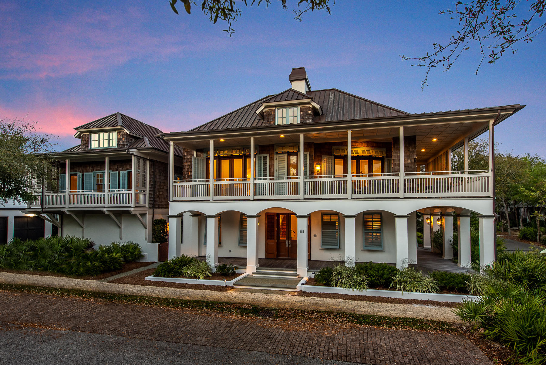 Experience the best of Rosemary with indulging views of the gulf and just a short walk to the shops and fine dining of famous Rosemary Beach. This home is situated on a corner lot with great curb appeal and has everything you want in a home south of 30A. It's West Indies inspired design features close up gulf views from the open living, kitchen, and dining areas as well as wrap around porch where it hosts plenty of room for relaxing or entertaining. The home has been recently revitalized by Tracery Interiors and Coastal Elements construction to have it ready to host your family. The main house features a luxurious master bedroom and bathroom with a convenient reading nook that allows you to read in style and two additional bedrooms with en suite bathrooms. The accent features are soli d pine wood floors, mahogany trim millwork and doors, white-washed rustic vaulted ceilings, and features a custom lighting system that allows true customizations of lighting packages  equivalent to being able to have specific lights turn on and off throughout the home with the push of a button.  As you walk through the courtyard that boasts enough room for a future pool, you enter the carriage home that has a convenient loft to open up the floor plan to allow a large kitchen and living room concept.  Rosemary has all the amenities to entertain every level of your family and this beautiful home will allow you to truly finish off that family legacy of great memories and beach time with the kids and grandkids.  This home will also offer a great value for gaining rentals during the summers should that be your goal and we can supply rental information upon request.