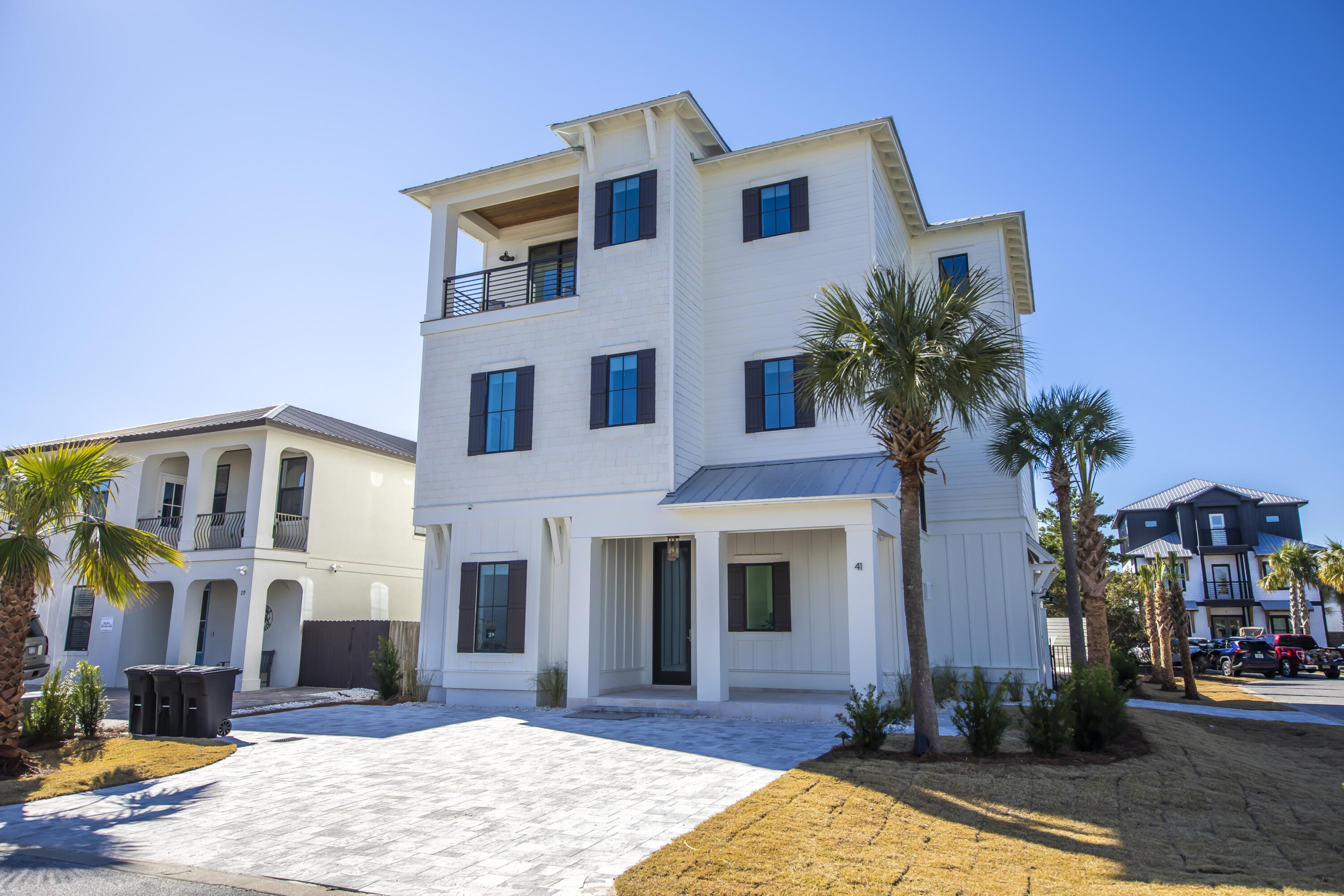 Primely located in the heart of Frangista Beach, an investor centric neighborhood just steps from the Gulf of Mexico, this stunning beachside retreat offers an unparalleled blend of elegance, comfort, and coastal living. Spanning an impressive 4,263 square feet, this spacious home boasts 8 bedrooms, 7 bathrooms, and a host of exceptional features with custom construction newly completed by Ben Giles. Upon entering, you'll be greeted by the warmth of Thierry Francois flooring that leads through the impeccably designed interior with first level game room and entertaining directly flowing out to the resort style pool.

Please reach out to us today for the cost-to-own and rental projection figures for the property. The main living areas feature exquisite pecky cypress ceilings, adding a touch of rustic charm and character to the space. Entertain guests effortlessly in the gourmet kitchen situated on the second level, equipped with top-of-the-line Subzero and Thermador appliances, as well as a Thierry Francois hood vent and gas range for culinary enthusiasts. Accommodations abound in this residence, with six king-sized bedrooms offering plush comfort and relaxation, complemented by two additional bedroom suites designed as charming bunk rooms. Each of the seven bathrooms exudes luxury, featuring high-end finishes and modern fixtures. Ascend to the fourth-story rooftop deck via the unique spiral staircase, where breathtaking panoramic views of the Gulf of Mexico await. Outdoor living is elevated to new heights with a private pool and spa, providing the ultimate retreat for soaking up the sun or unwinding after a day at the beach. The full outdoor kitchen ensures seamless alfresco dining experiences, complete with a grill and ample counter space for preparing meals. Convenient amenities include a single-car garage for added storage and parking convenience. As a bonus, there is beach access for Frangista Beach owners, ensuring easy access to the pristine shoreline. With rental projections reaching $300,000 annually, this property presents an exceptional investment opportunity for those seeking to capitalize on the booming vacation rental market along the Emerald Coast. Experience the epitome of coastal luxury at this magnificent new construction beach home, where every detail has been thoughtfully curated to offer a lifestyle of unparalleled comfort and sophistication.