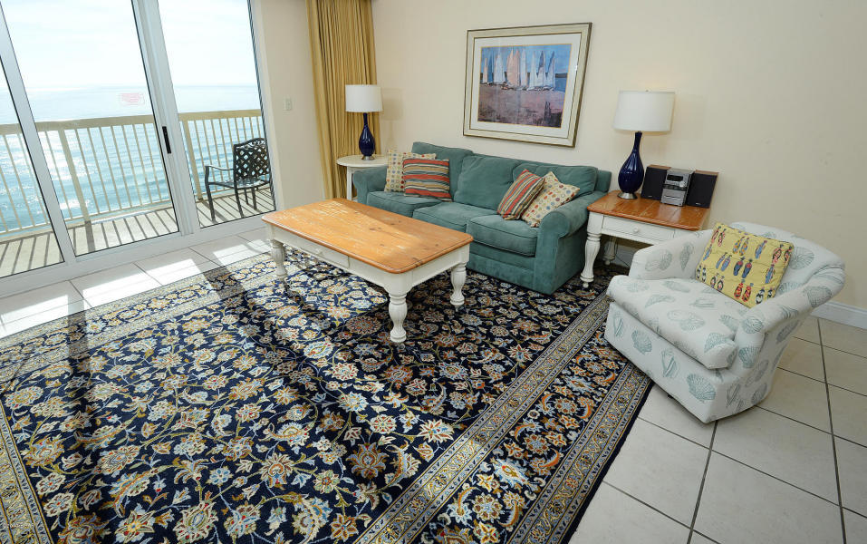 Raising the standard of beach living, this 1bed/2bath bath Calypso condo flaunts the splendor of the sun drenched surf with the beauty of inspired interiors. Calypso is the closest building to famed Pier Park. The condo's location within the Calypso development is highly coveted, offering unbelievable western views of the fishing pier, Pier Park and best of all...miles and miles of shoreline to enjoy magnificent sunsets!! Enjoy the most beautiful beaches in the contiguous 48 through from the condo's interior or from the condo's generous balcony. Interior features include tile floors in living area, 9ft ceilings, with granite counter-tops in kitchen and baths along with GE appliances