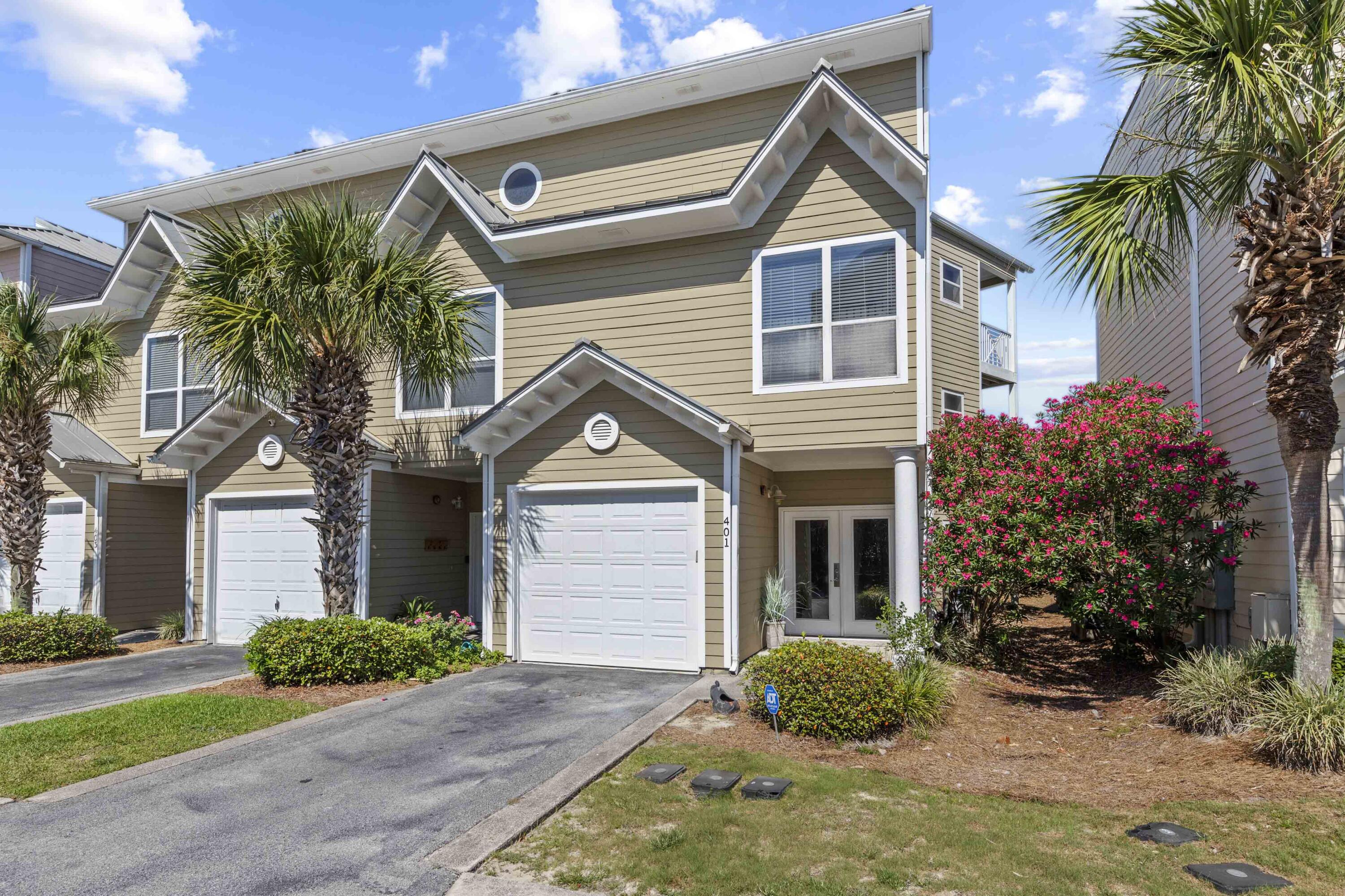3BR/3BA/1CG Town Home with nice updates including Quartzite Counters in the kitchen and baths, New Luxury Vinyl Plank flooring, New Carpet, and Recent Appliances!  Spread out on 3 floors!  1st floor laundry and bedroom with a private bathroom and covered patio.  The 2nd floor has the big living room, kitchen, bunk bedroom, and bathroom.  You'll love the Big Screen TV and super nice balcony!  The 3rd floor has the master bedroom and bathroom, also with a private balcony and glimpses of the Gulf!  There is also a wet bar!  Centrally located on Scenic 98 close to Restaurants and the sugar white sands of the Emerald Coast! Walk to the Private Beach Access!  Sold furnished and rental ready sleeping up to 8 guests!  All dimensions are approximate and should be verified along with other info.