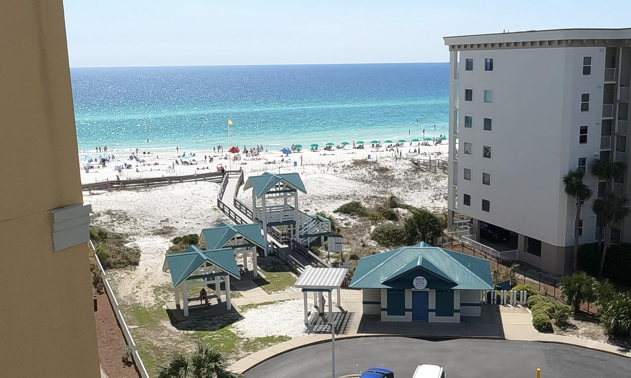 Welcome to beachfront luxury living at its finest! Nestled directly on the Gulf of Mexico, this exquisite condominium offers unparalleled comfort & style. Located within the prestigious Azure Condo community, this 3 bedroom, 2 bath residence is the epitome of coastal elegance. Upon entering, you'll be greeted by an open & airy floor plan that seamlessly blends modern design with beachside charm. The spacious living area features large windows, allowing natural light to flood the space & offering breathtaking views of the Gulf of Mexico . Step outside onto your private balcony & indulge in stunning sunsets & gentle ocean breezes. The gourmet kitchen is a chef's delight, boasting sleek granite countertops, stainless steel appliances, ample cabinet space for all your culinary needs. Enjoy casual meals at the breakfast bar or host dinner parties in the adjacent dining area, perfect for entertaining guests. Retreat to the tranquil master suite, complete with a luxurious en-suite bathroom featuring a soaking tub, separate shower, & dual vanities. Two additional well-appointed bedrooms & another full bathroom provide plenty of space for family & guests. Residents of Azure Condo enjoy access to a wealth of resort-style amenities, including a sparkling swimming pool, fitness center, and direct beach access. Whether you're lounging poolside, strolling along the sugar-white sands, or exploring the vibrant local shops and restaurants, this condominium offers the ultimate beachfront lifestyle. Conveniently located just minutes from downtown Ft. Walton Beach, you'll have easy access to dining, shopping, entertainment, & outdoor recreation options. Don't miss your chance to own a piece of paradise in this coveted beachfront community. Schedule your showing today & experience coastal living at its finest!