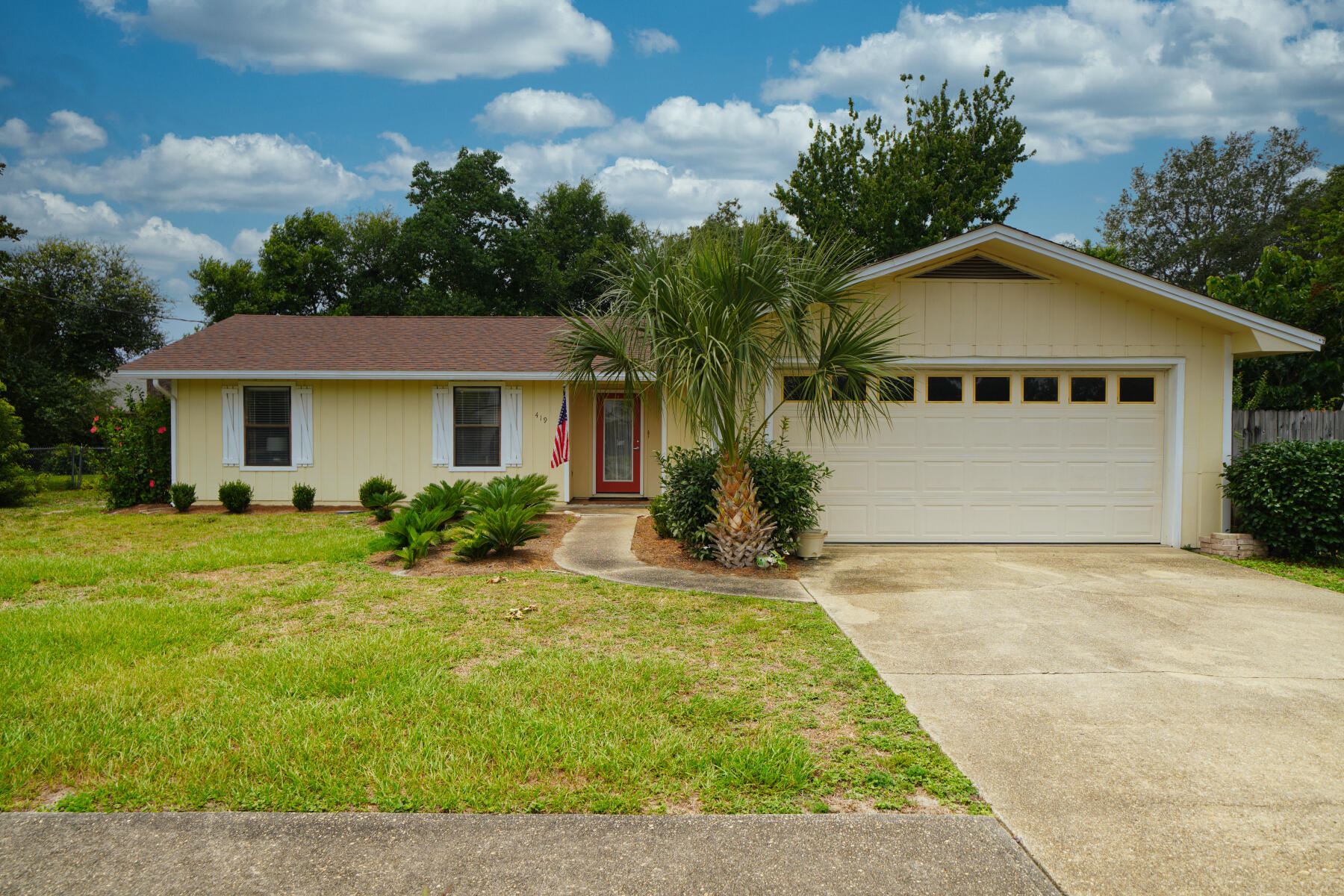 Desirable home located in West Destin. 
 Launch your boat from Joe's Bayou within several miles.  Within minutes to the Gulf of Mexico, shopping, and Destin Elementary School. Home features an open concept floor plan in a one story ranch.   Stainless steel appliances in kitchen with breakfast bar,  Kitchen is open to the dining and living areas.  Relax by the fireplace or sit out back on the covered patio.  Back yard is fenced for privacy and big enough for a pool.  Store a boat on a trailer in the side yard.  Home located in Flood Zone X,  Avoid Highway 98 by driving everywhere on back roads.  Make your appointment today to see this home.  Home offered As-Is with right to inspect.