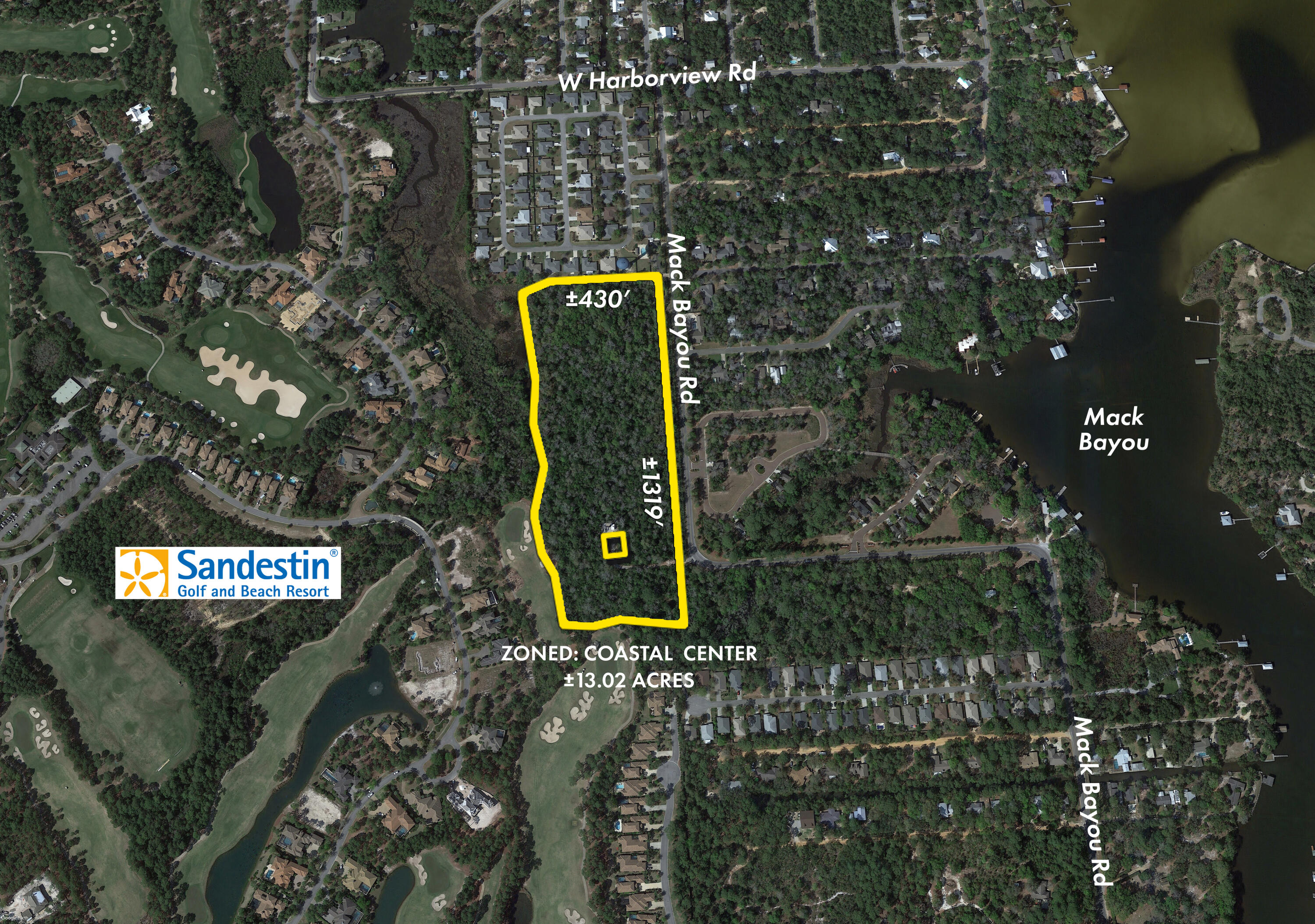 Extremely rare 13-acre development opportunity in Santa Rosa Beach, Florida of South Walton County, adjacent to the golf course in Burnt Pine of Sandestin Golf & Beach Resort!  This magnificent property is zoned Coastal Center and involves the following two parcel identifications of Walton County, Florida public record: 24-2S-21-42000-045-0010 and 24-2S-21-42000-045-0011.  Please inquire for further details.