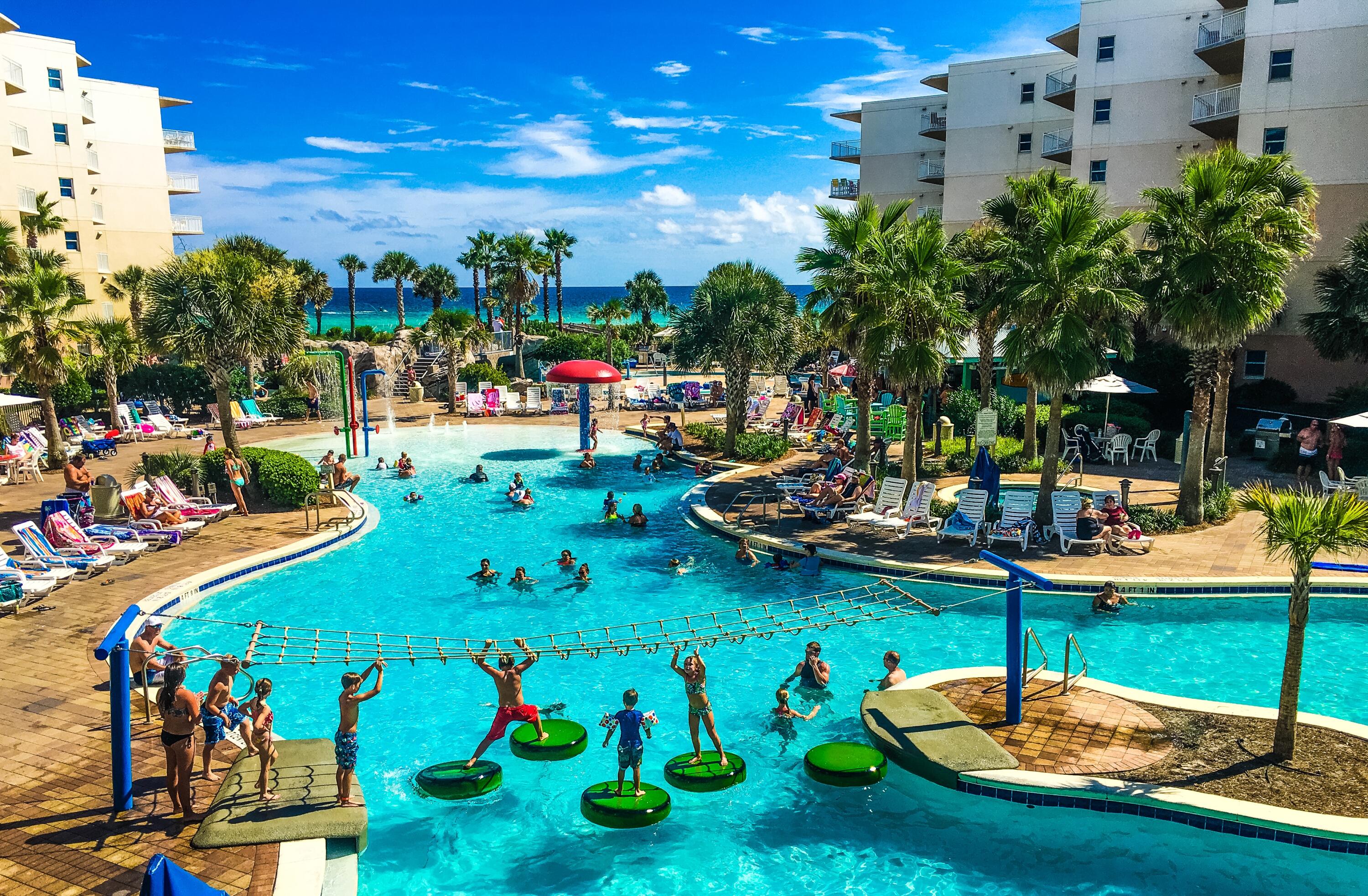 NEW to MARKET **LOWEST PRICED UNIT AT the Emerald Coast's #1 MOST POPULAR FAMILY BEACH RESORT**  Waterscape B322 -a 1br/2bath cute condo sleeps 4! Nicely furnished & Ready for new buyer!  Spacious 1br floorplan w2 full baths. Enjoy the best of Waterscape! Great rental overlooks sparkling Gulf waters, heated pool and kiddie park area on upper level pool deck looking south to white sand beaches and Gulf! 490' of beachfront, 10,000sf pooldeck, Lazy River, zero edge pool, Fuds food, on sundeck; 2 hottubs, 10' waterfall, fitness ctr, covered parking, owner storage and 24hr. security. New art, br lamps, drapes, rug; NEW W/D, Dishwasher, Microwave, Refrig. a few yrs. old, New Hot Water Heater. Perfect for small families and investors alike! $35-50K in gross rents annually. SIRS report complete
