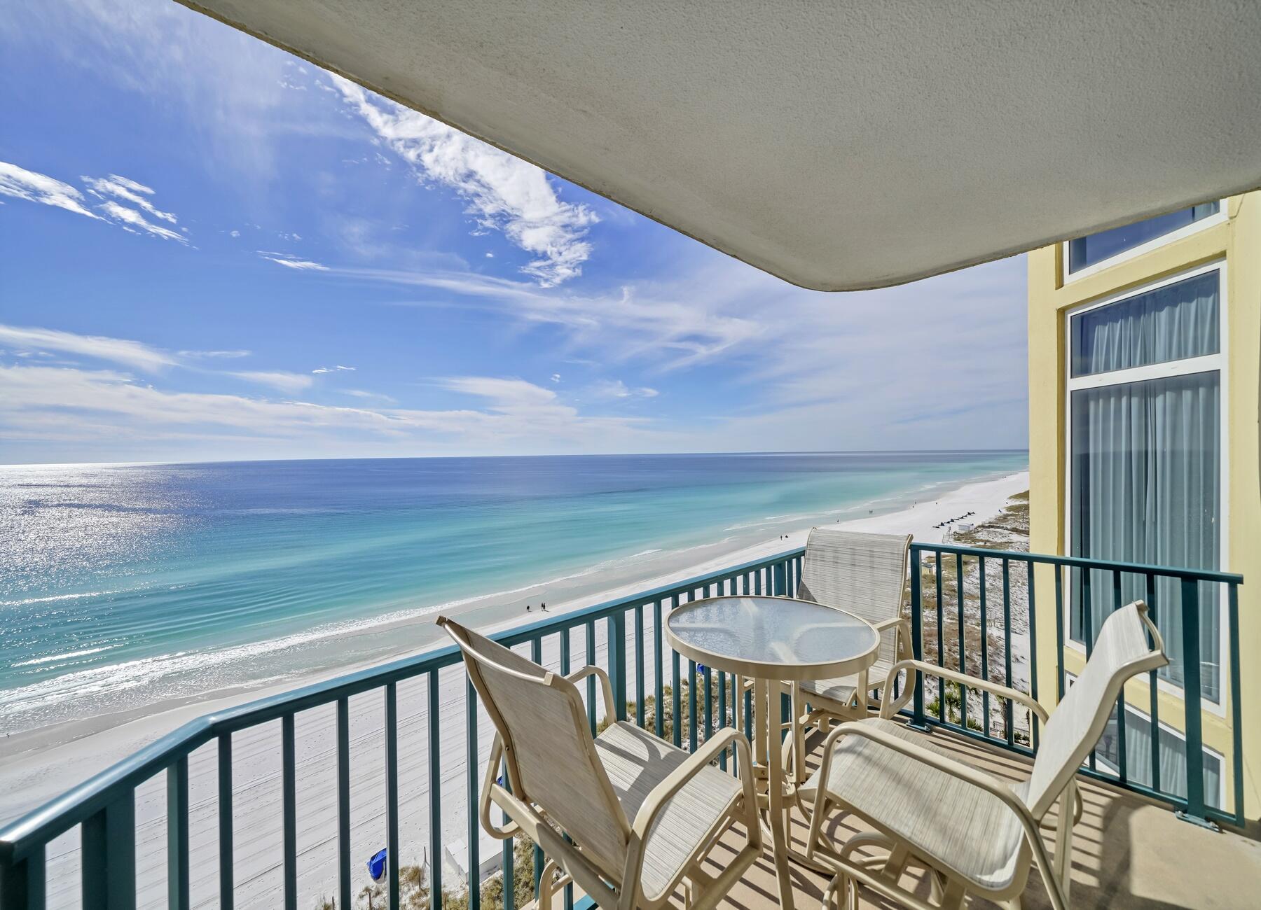 Discover the pinnacle of luxury at Jade East Towers, one of Destin's premier Gulf front resorts! This premium 2-bedroom 2-bath unit boasts deeded parking space, laundry room and spacious floor plan, perfect for those seeking a primary, second home, or investment property.  Experience the magic of coastal living with floor to ceiling windows in the master bedroom and floor to ceiling sliding doors in the living area that open to the balcony.  This unique vantage point enhances the probability of spotting dolphins and other mesmerizing marine life right from the comfort of your own space. Fully furnished, rental ready, Jade East Towers grants access to exceptional amenities. The Gulf-front swimming pool, adorned with a waterfall and hot tub, provides an idyllic environment for relaxation. A lighted tennis court beckons for a friendly match and the grill area is perfect for post swim lunches.  Owner pets are allowed! 
 Enjoy direct access to the sugar-white sand beach via a convenient location in the heart of Destin close to area attractions, shopping, and restaurants.  This is truly an unparalleled coastal living experience.  Live large and experience the epitome of Gulf-front living in the heart of Destin.  New refrigerator and stove December 2023.  Scheduling your viewing today!  Sold AS IS with right to inspect.