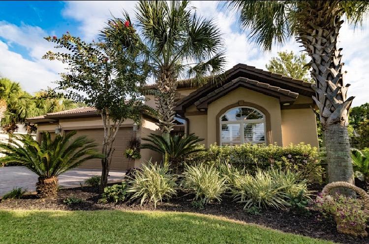 Soaring 12 ft Ceilings in Entry of this Custom built 4 bdrm + flex rm home w/pool overlooking Lake. A neutral palette thruout home, separate dining room w/ prof. ceiling & wall design. Open floor plan, 18x18 floor tiles, double ceiling fans in family rm, Kitchen has quality custom cabinets w/granite surfaces, Stainless steel appl, double oven, & glass tile Backsplash. Additional sq ft in large laundry rm, Spacious mstr bdrm w/tray ceiling, Separate mstr bath water closet & double vanities, tub & glass shower, 2 additional full baths, Sip on your favorite beverage while cooking on the outdoor kitchen on covered patio or enjoy a swim in your private heated year-round in ground pool w/ fenced yard. Minutes from beaches, shopping, more. MANY ADDITIONS TO ORIGINAL PURCHASE! - Must see! This Neighborhood is Full of Value for Homebuyers!!

Located between 2 Golf Course Communities WITHOUT the traffic or excessive HOA dues. Coveted Traffic Light to Main Hwy for quick & easy in-out access. 
Walking Paths & Neighborhood Recreation  (tennis courts, basketball courts, picnic, swings, & community swimming pool). 

Note:1 Owner. Never Flooded. See: Flood Zone X Map & Definition. 

Seller providing Home Warranty Issued at Closing.