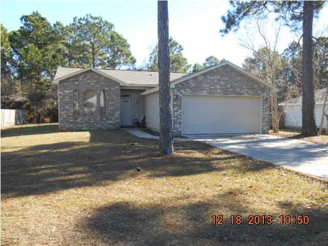 All brick home a couple miles west of Hurlburt Field's main gate on a cul-de-sac which affords some privacy and very little traffic. Open floor plan with 10 foot ceilings. All bedrooms have walk-in closets. The yard is not fenced. A small pet may be considered with owner approval and payment of a non-refundable pet fee. No smoking inside home or garage.