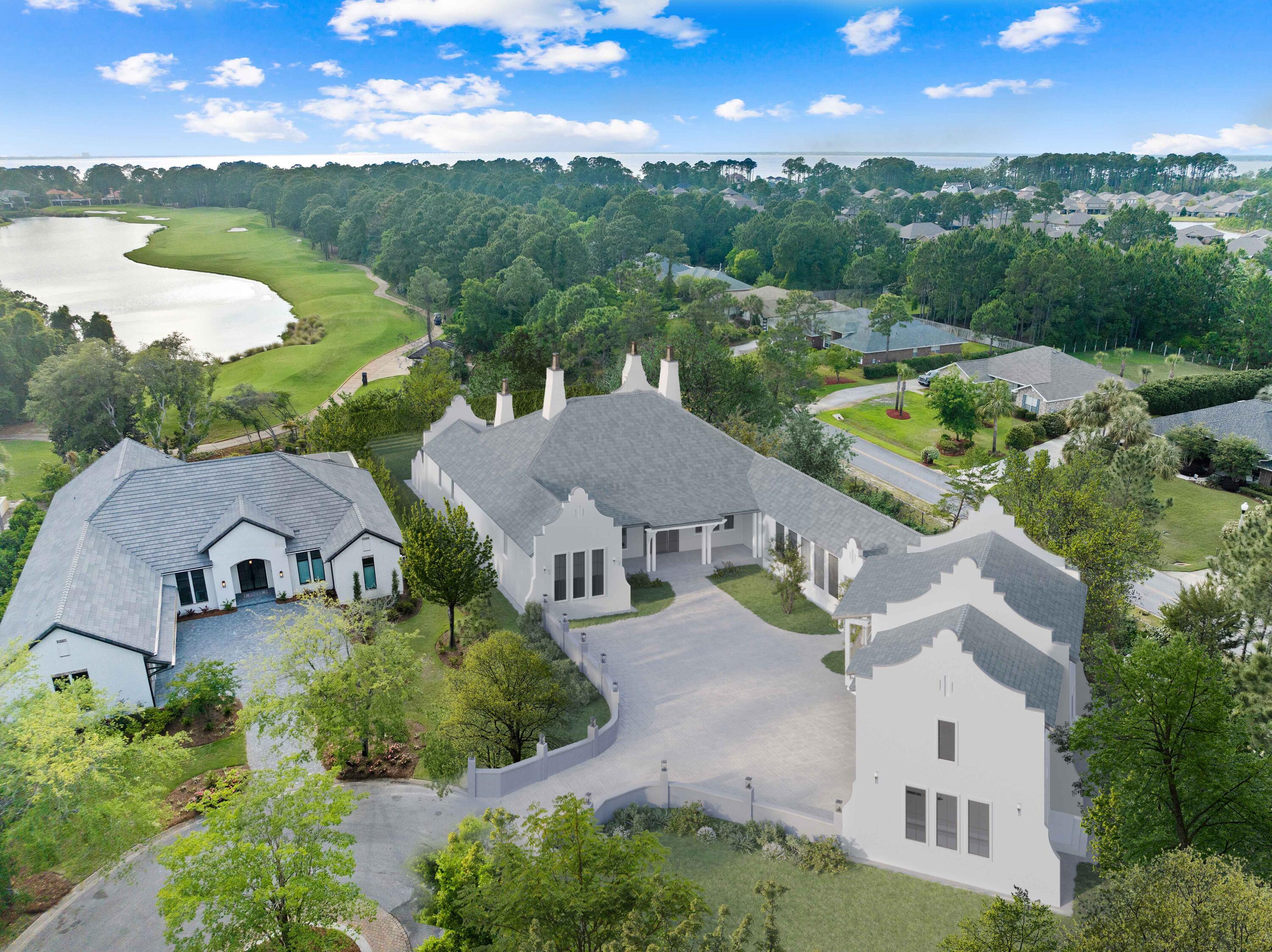 Indulge in coastal luxury living with this masterpiece crafted by renowned builder J. Alex Rice of Old Seagrove Homes. Nestled in Burnt Pine at Sandestin, this five bedroom sanctuary boasts lavish amenities, including a sprawling open floor plan, oversized 4-car garage, and a resort-style pool and spa with breathtaking views of the Par 5 Fairway. 

Step inside to discover a symphony of sophistication, from European oak flooring to handcrafted custom cabinetry, beams and finishes. The kitchen, adorned with Subzero and Wolf appliances along with pecky cypress accents, is a focal point of elegance. Outside, an expansive outdoor kitchen and living area beckons you while overlooking the pool and your very own putting green. This thoughtfully designed floor plan was reinvented and visualized into conception by J. Alex Rice to seamlessly integrate indoor and outdoor harmony.

As you enter through the formal courtyard, flanked by ambient gas lanterns and mature magnolia trees, you're greeted by an exquisite vestibule adorned with Black and Pecky cypress wood accents and Venetian plaster walls. Luxurious living spaces with low voltage lighting to indulge the senses welcomes you into the heart of the home.  Amenities such as an indoor sauna, meticulously crafted wine room, and thoughtfully designed secondary bedrooms with attached en-suits epitomize coastal elegance. The primary suite, occupying the southern wing, features stunning barreled and vaulted ceilings, custom built ins, private patio, extensive 100 year old beams throughout the primary and primary bath, fireplace, custom closets, lady's dressing room and a luxurious spa-like bathroom. 

The main level offers a custom pantry, stunning brick accents, built in shelving, beautiful 15' kitchen island that overlooks a generous built in wet bar.  This floor plan allows for easy access to a full pool bath and three private bedroom suites each with an en-suite.

Upstairs in the carriage house you'll be welcomed in a large living, entertaining space complete with a kitchenette, and well-appointed laundry room, luxurious bedroom with a beautiful en-suite bath. 
Every architectural and design element reflects the mastery of J. Alex Rice. He seamlessly integrates natural elements and modern amenities to craft environments that harmonize with their surroundings while embodying luxurious comfort and style.  Mr. Rice's attention to detail in each of his one of a kind custom builds lends to his renowned 30A design sensibilities.

Burnt Pine, Sandestin amenities include 73 holes of golf, tennis, pickleball, fishing, a 98-slip marina, nature and biking trails, a full service health club & spa, golf cart friendly, restaurants, entertainment venues, playground and more! This exclusive guard gated community offers your family and guests the luxurious resort lifestyle.